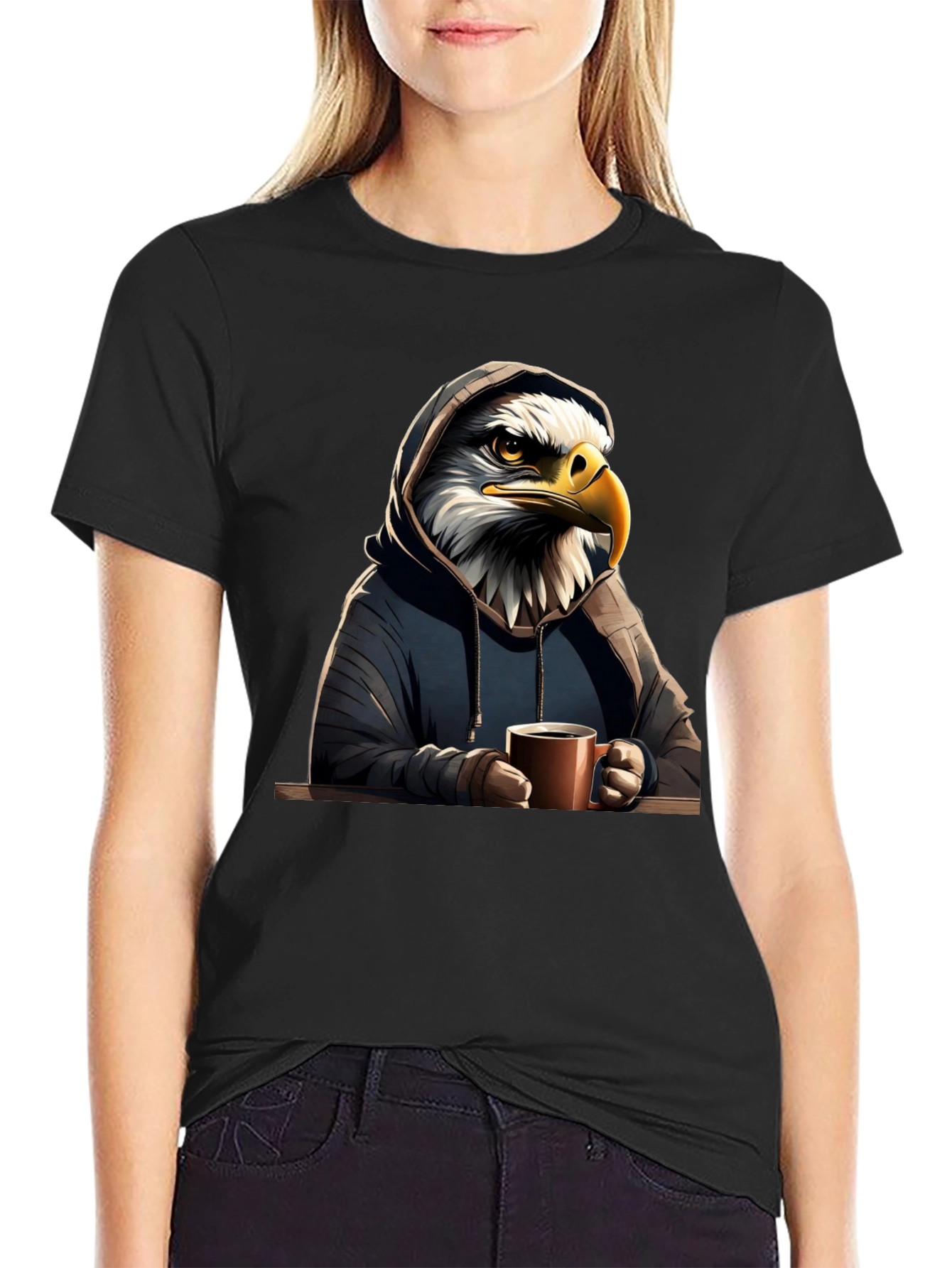 Eagle Hoodie T-Shirt: Coffee Lover Edition - 2