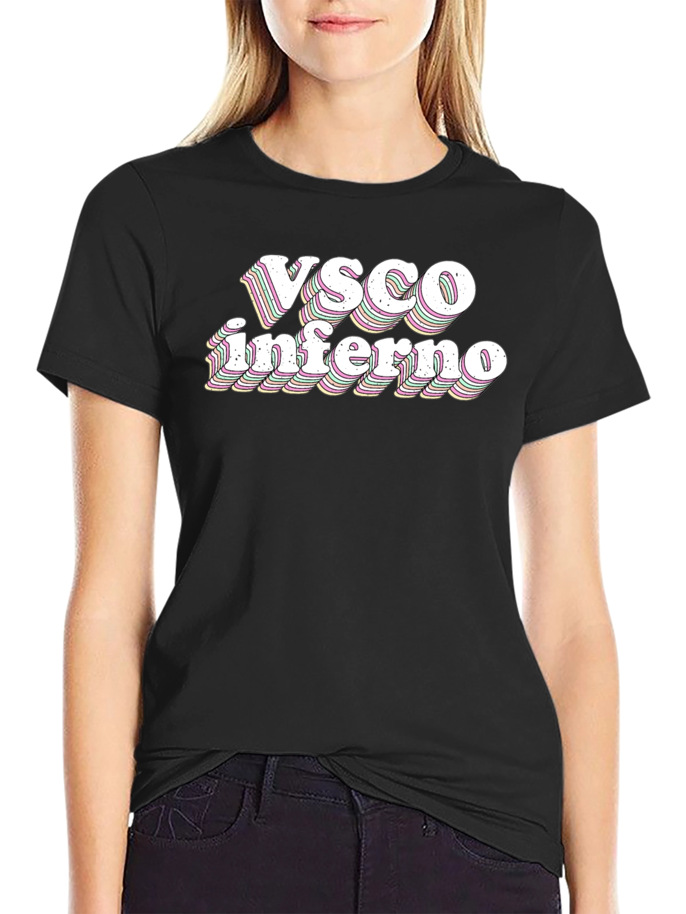 Black VSCO Inferno Graphic T-Shirt - Retro Style Tee view 2