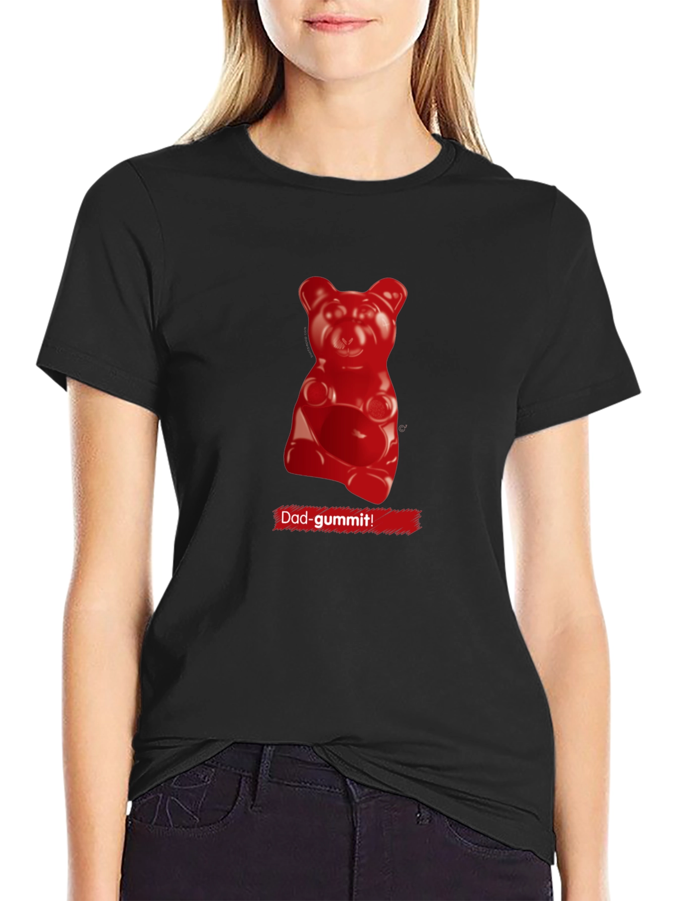 Black Dad-gummit Gummy Bear T-Shirt view 2