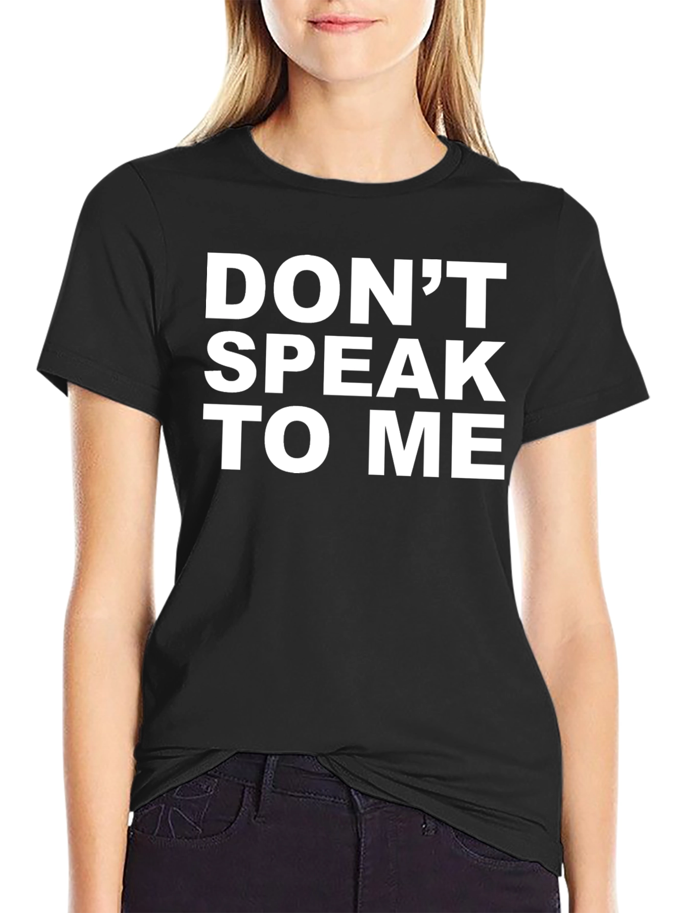 Black Don't Speak To Me Graphic Tee - Black Cotton view 2