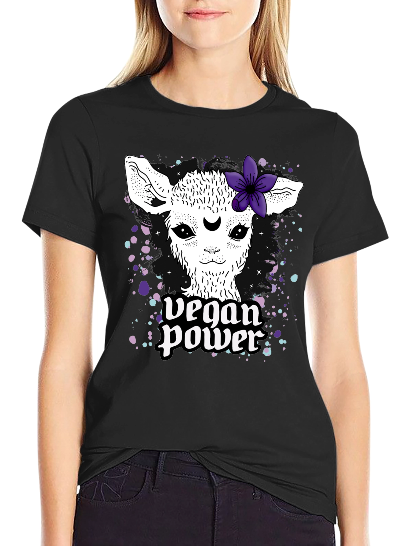 Vegan Power Llama Tee - Cute Animal Lover Shirt - 2