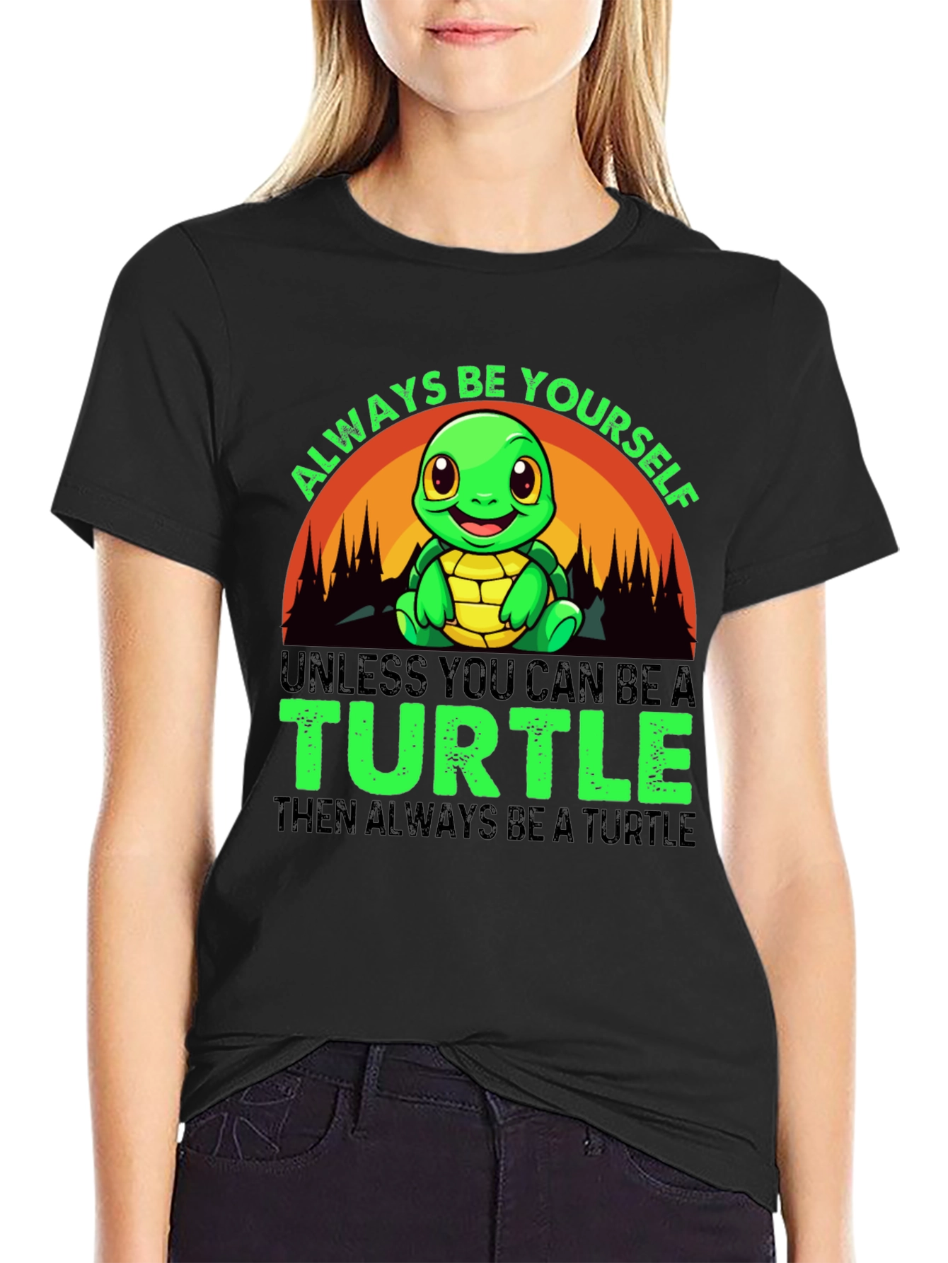 Black Always Be Yourself Turtle T-Shirt view 2