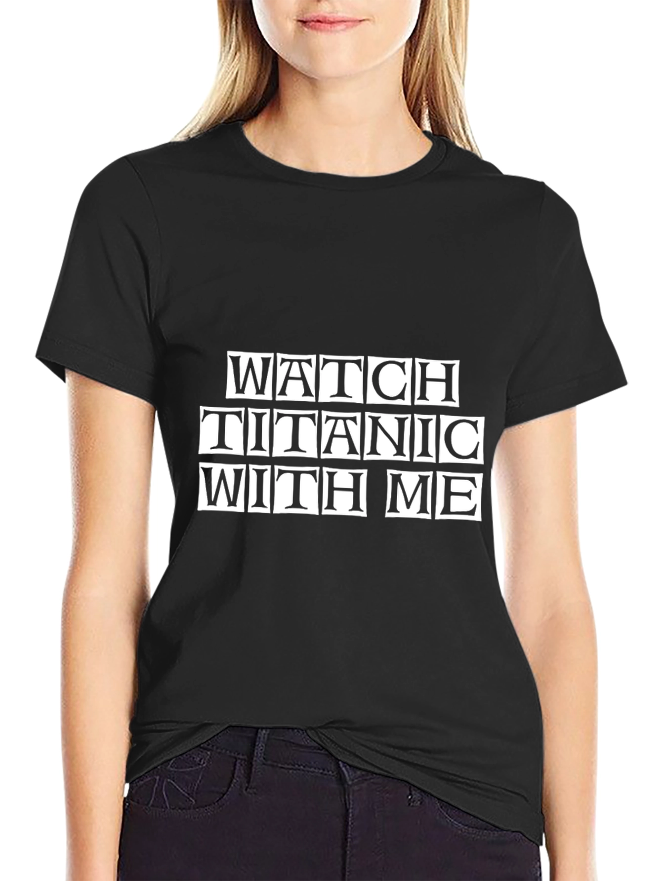 Black Titanic Movie Night Black T-Shirt view 2