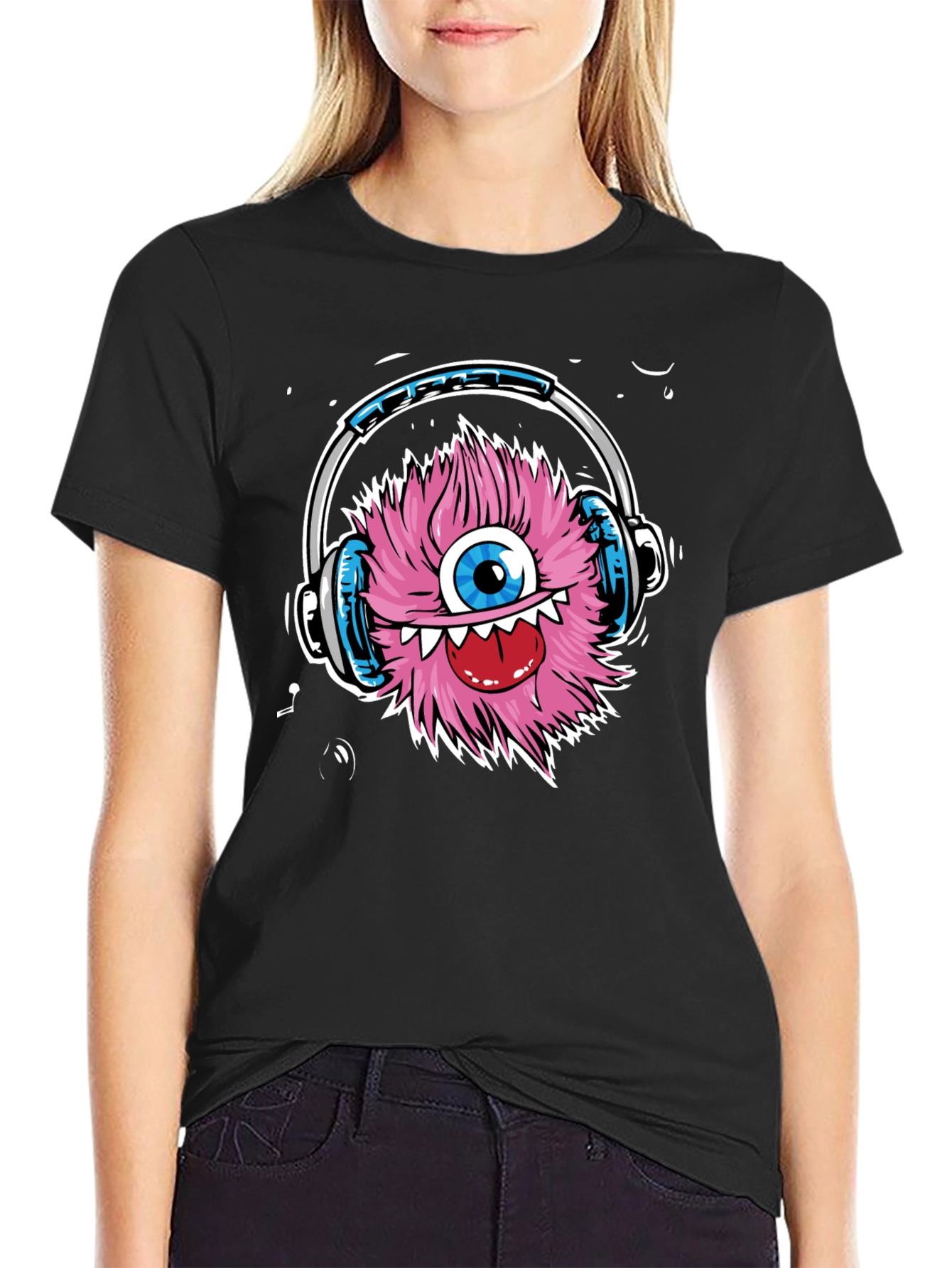 Black Monster DJ Graphic T-Shirt - Music Lover Tee view 2