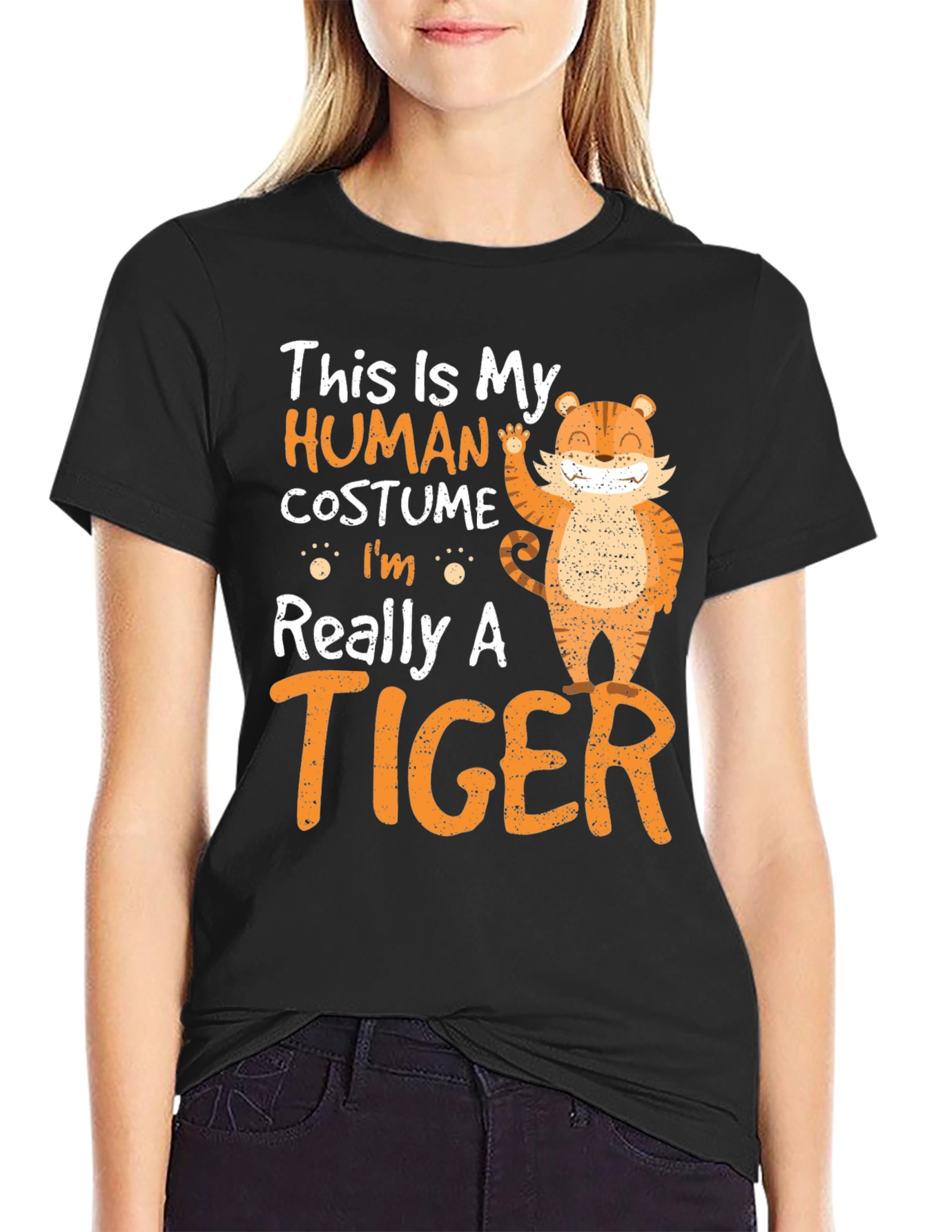 Black Human Costume Tiger T-Shirt view 2