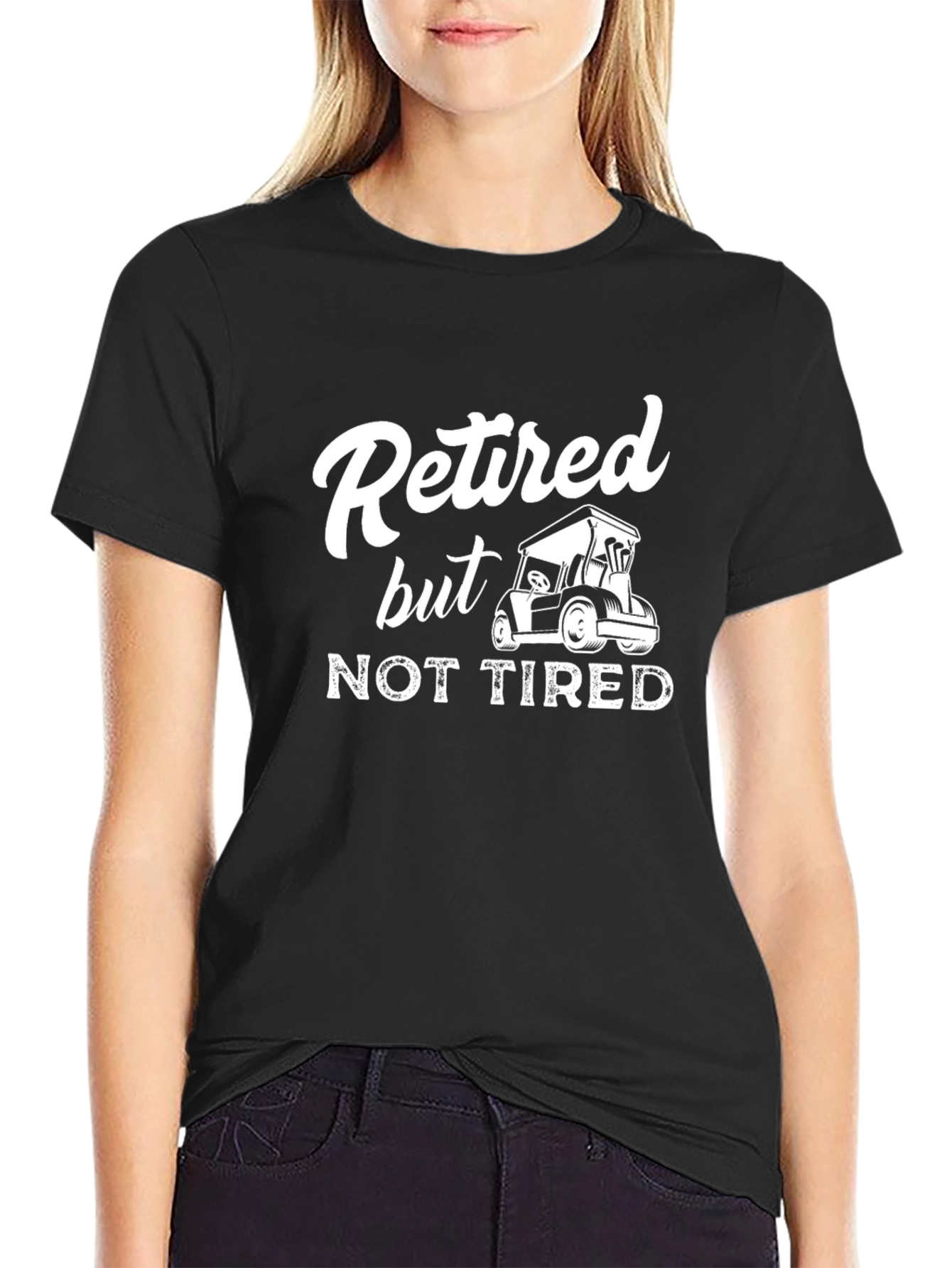 Black Retired But Not Tired Golf T-Shirt view 2