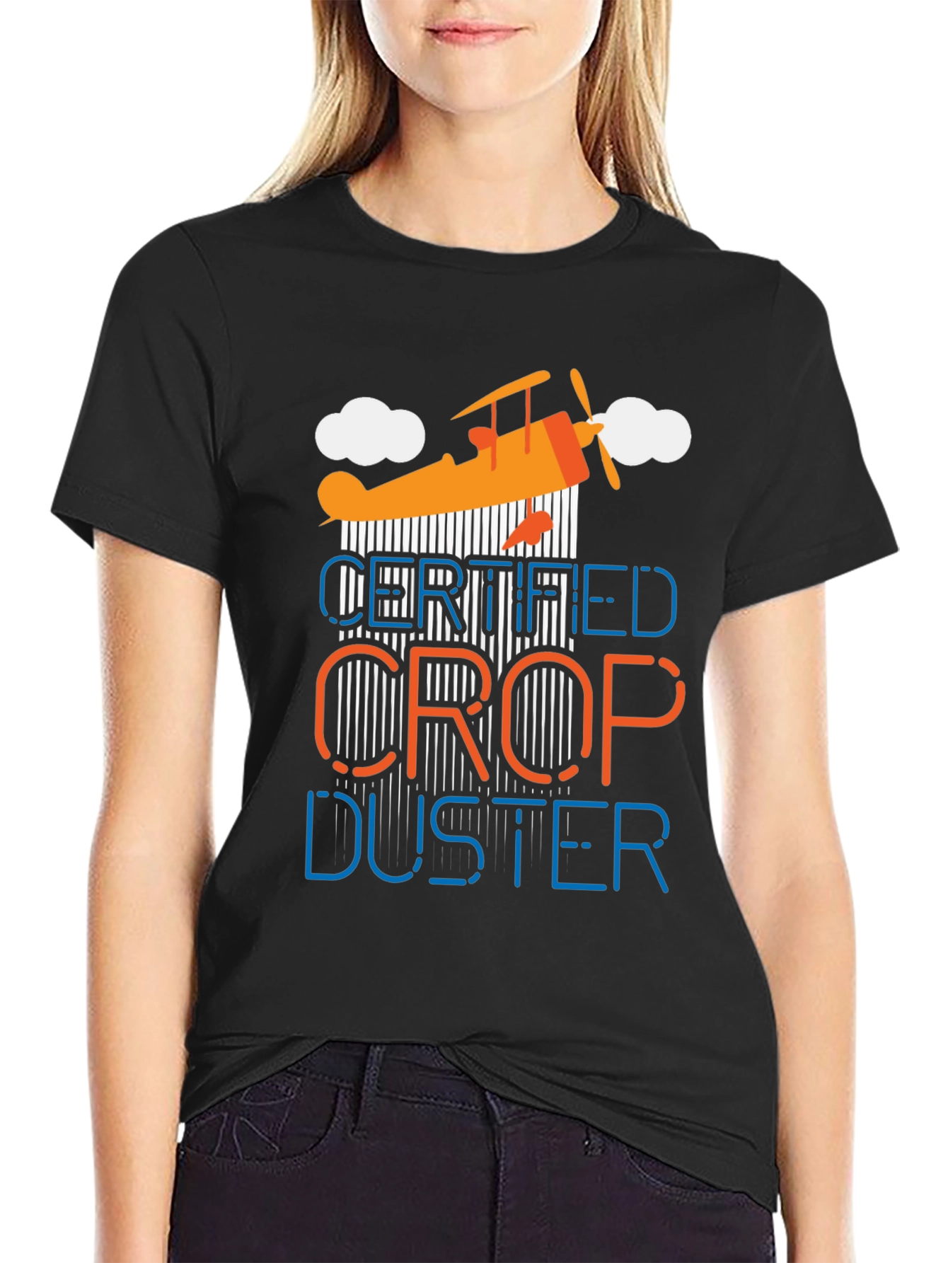 Black Certified Crop Duster Graphic T-Shirt view 2