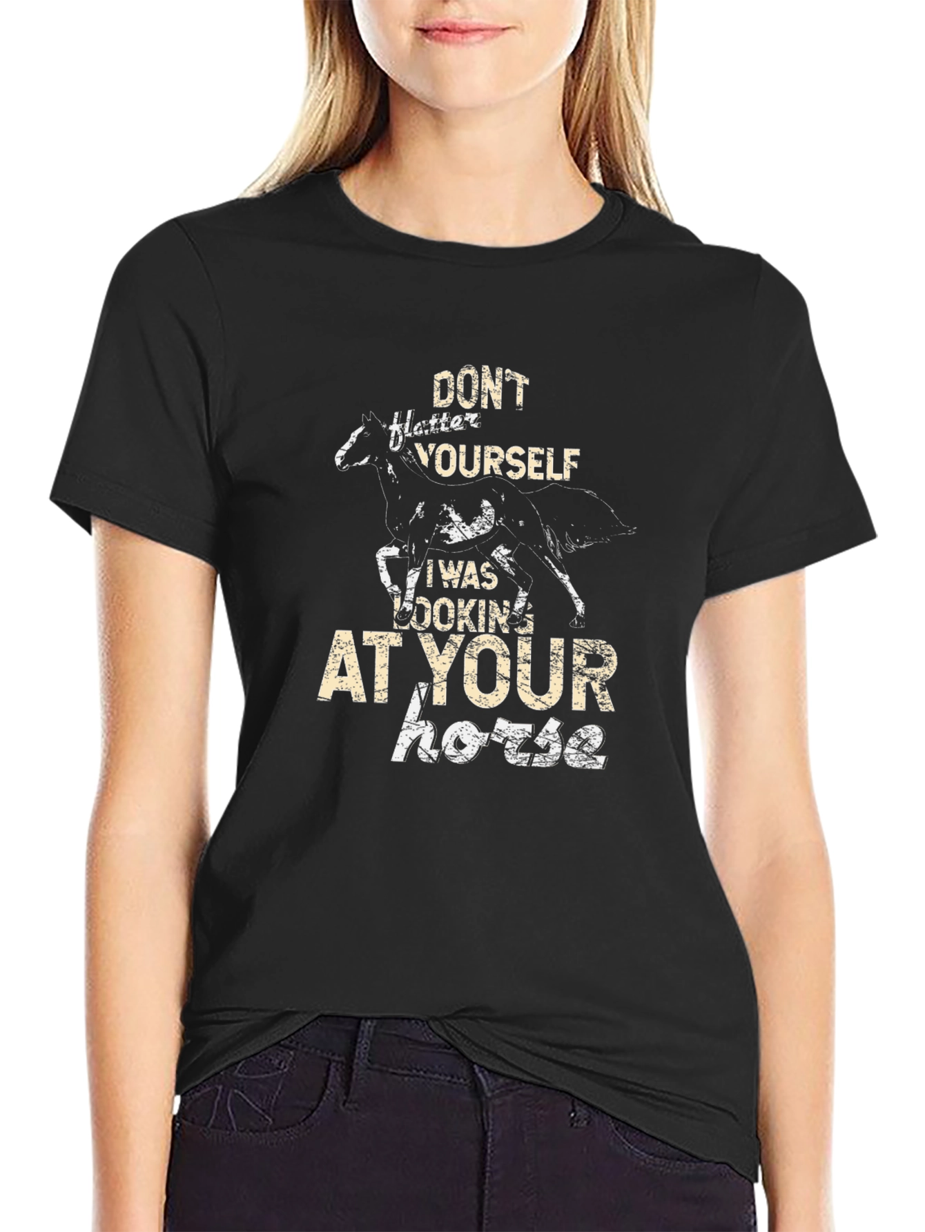 Black Horse Lover T-Shirt: Don't Flatter Yourself view 2