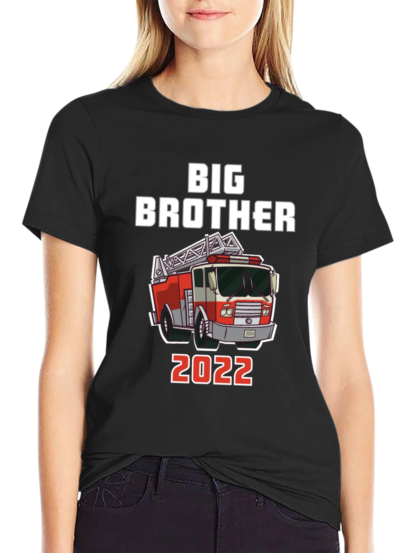 Black Big Brother Fire Truck 2022 T-Shirt view 2