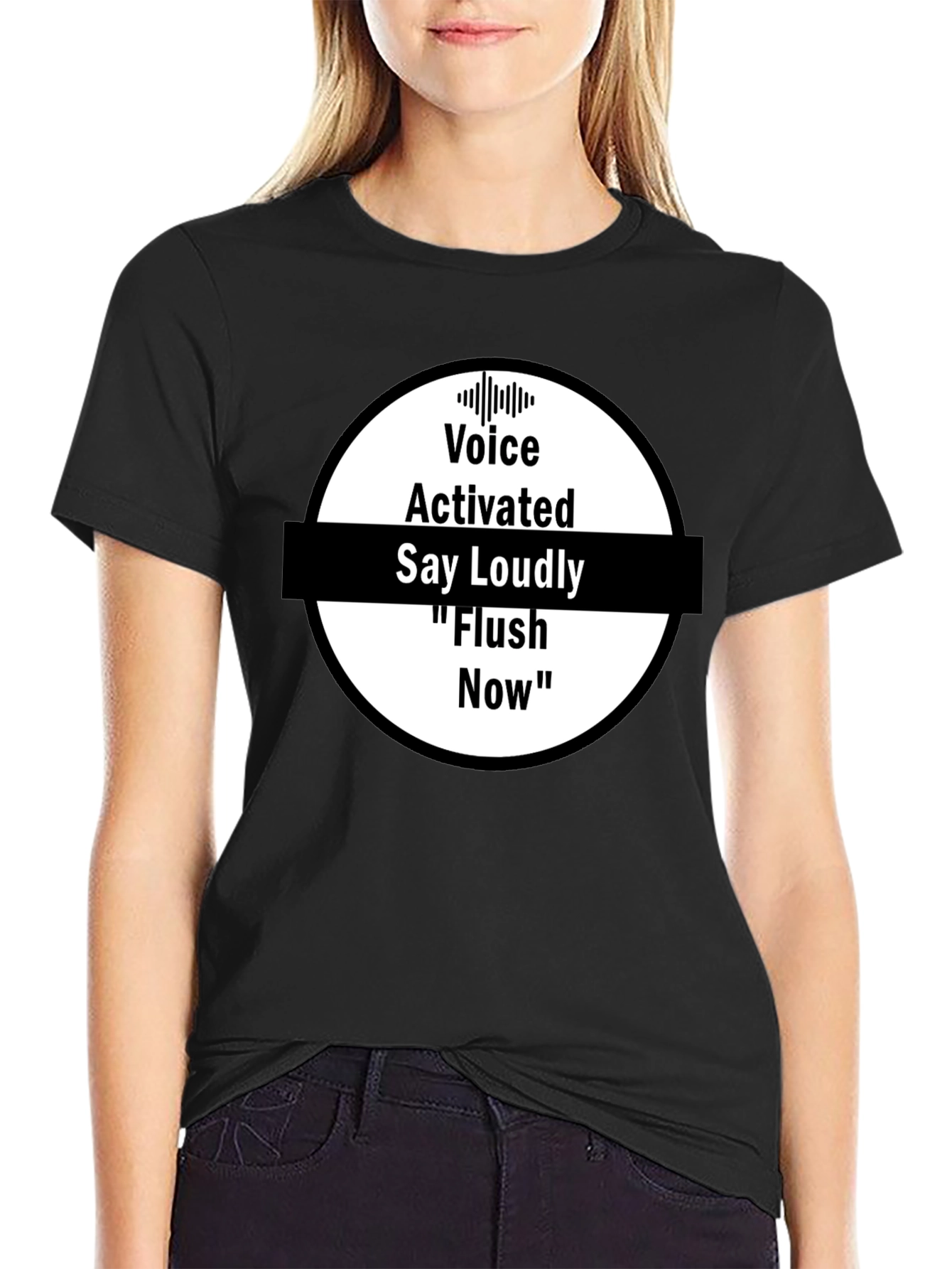 Black Voice Activated Flush Now T-Shirt - Black view 2