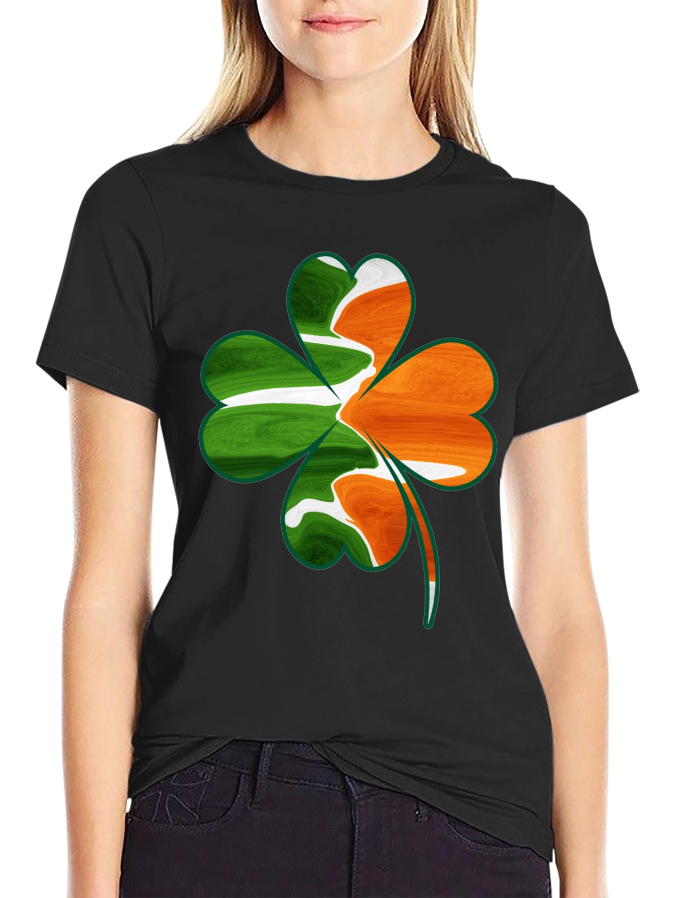 Black Irish Shamrock Graphic Tee - St. Patrick's Day view 2