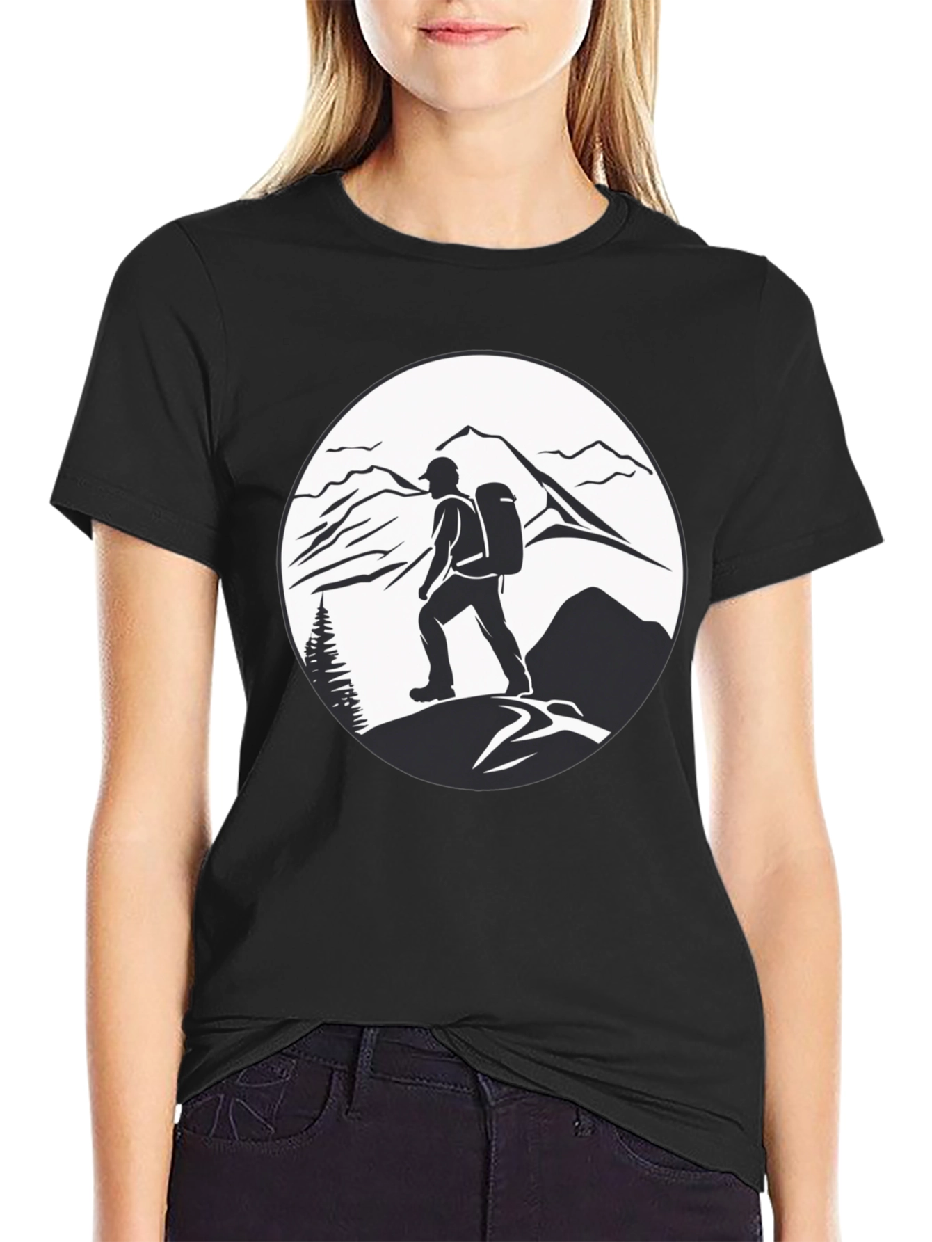 Black Mountain Hiker Graphic Tee - Adventure Ready Shirt view 2