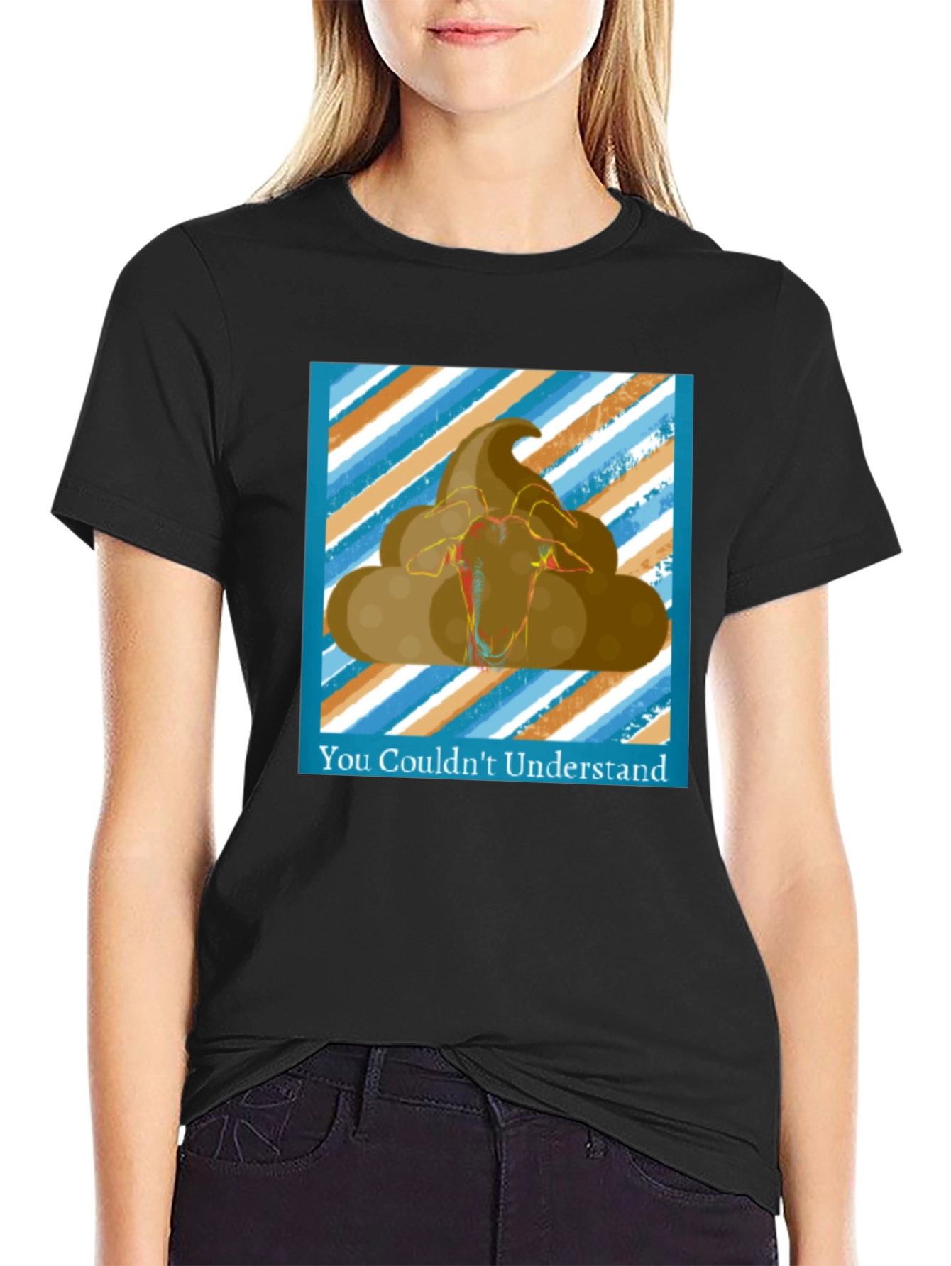 Black Funny Goat Poop T-Shirt - You Couldn't Understand view 2