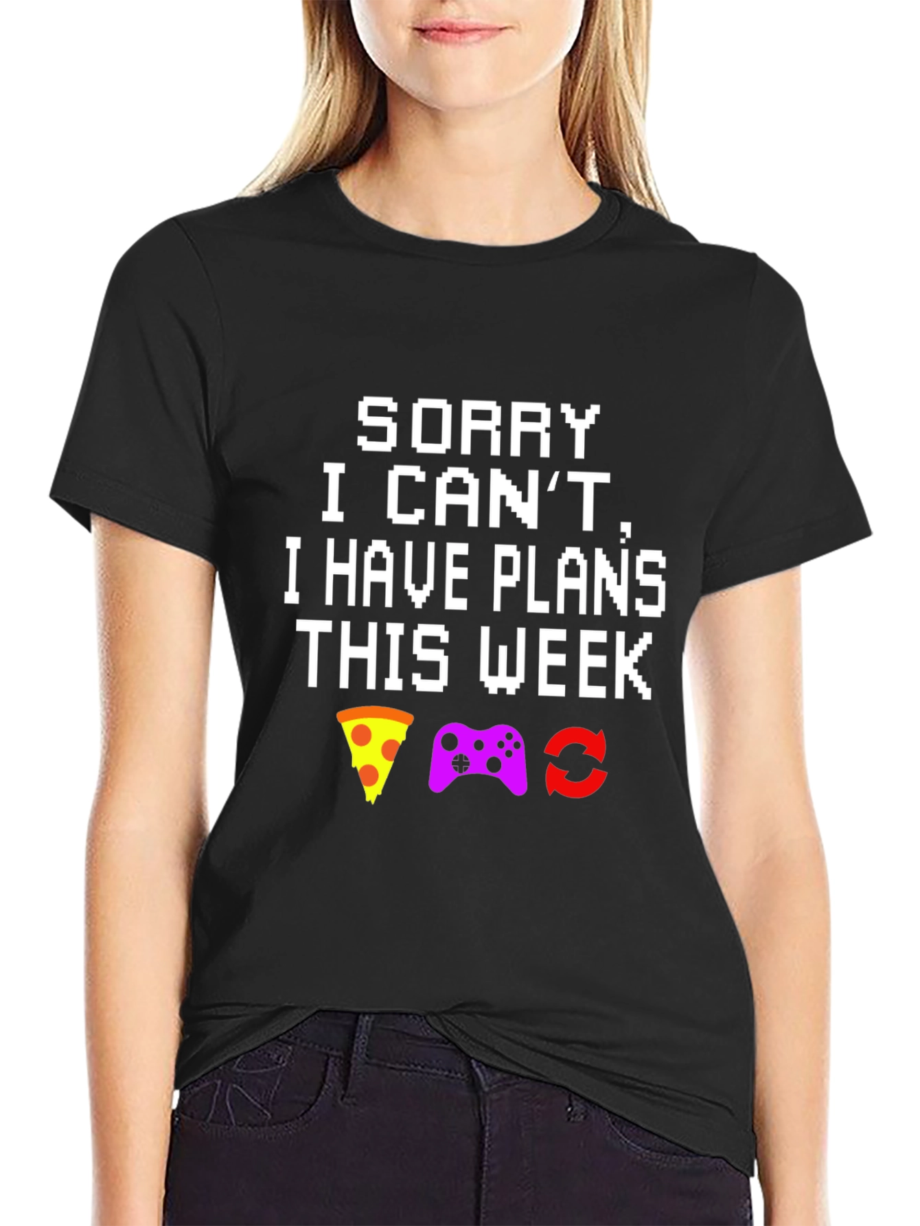 Black Gamer's "Busy" Black T-Shirt view 2