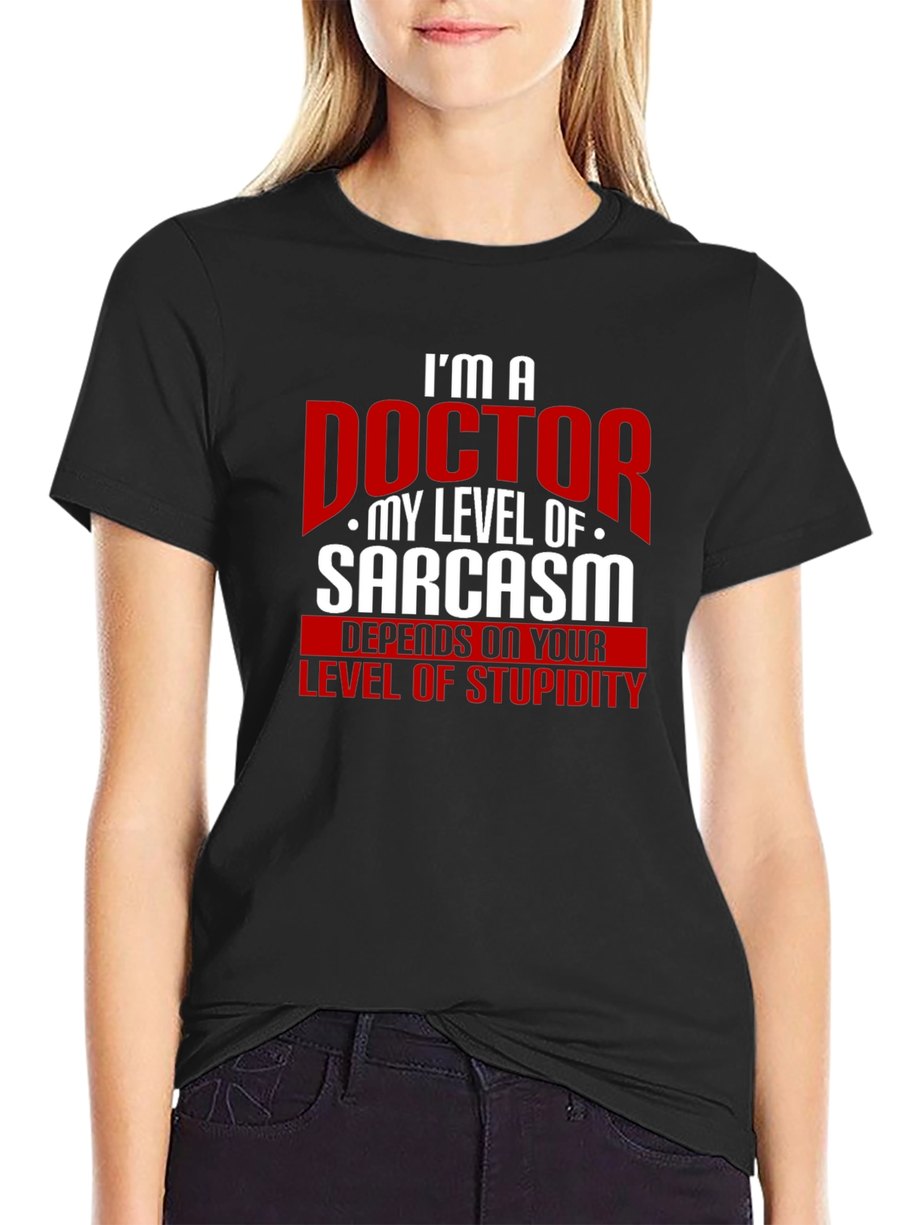 Black I'm a Doctor Sarcasm Graphic Tee view 2