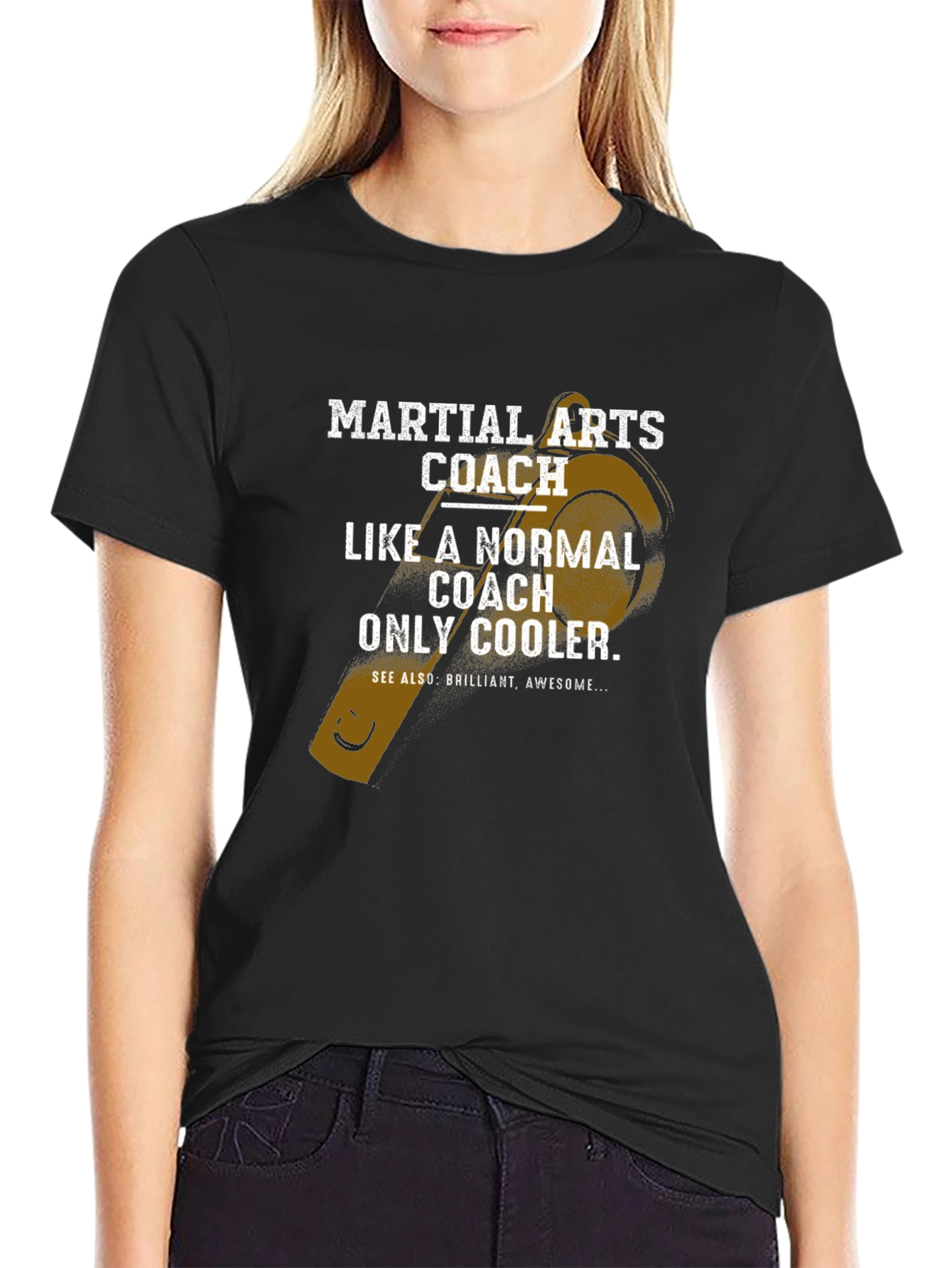 Black Martial Arts Coach T-Shirt - Cool Coach Design view 2