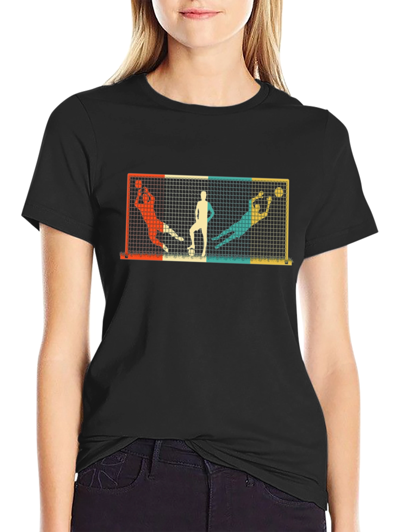 Black Retro Goalie Graphic T-Shirt view 2