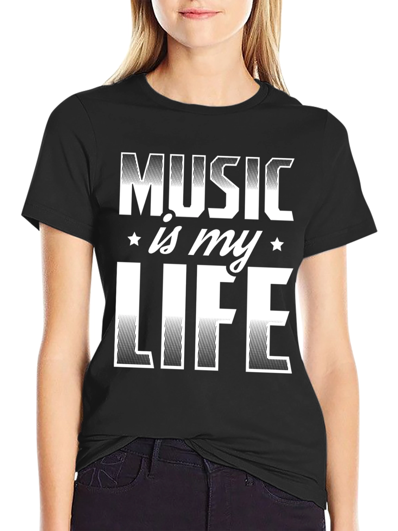 Black Music Is My Life Black T-Shirt view 2