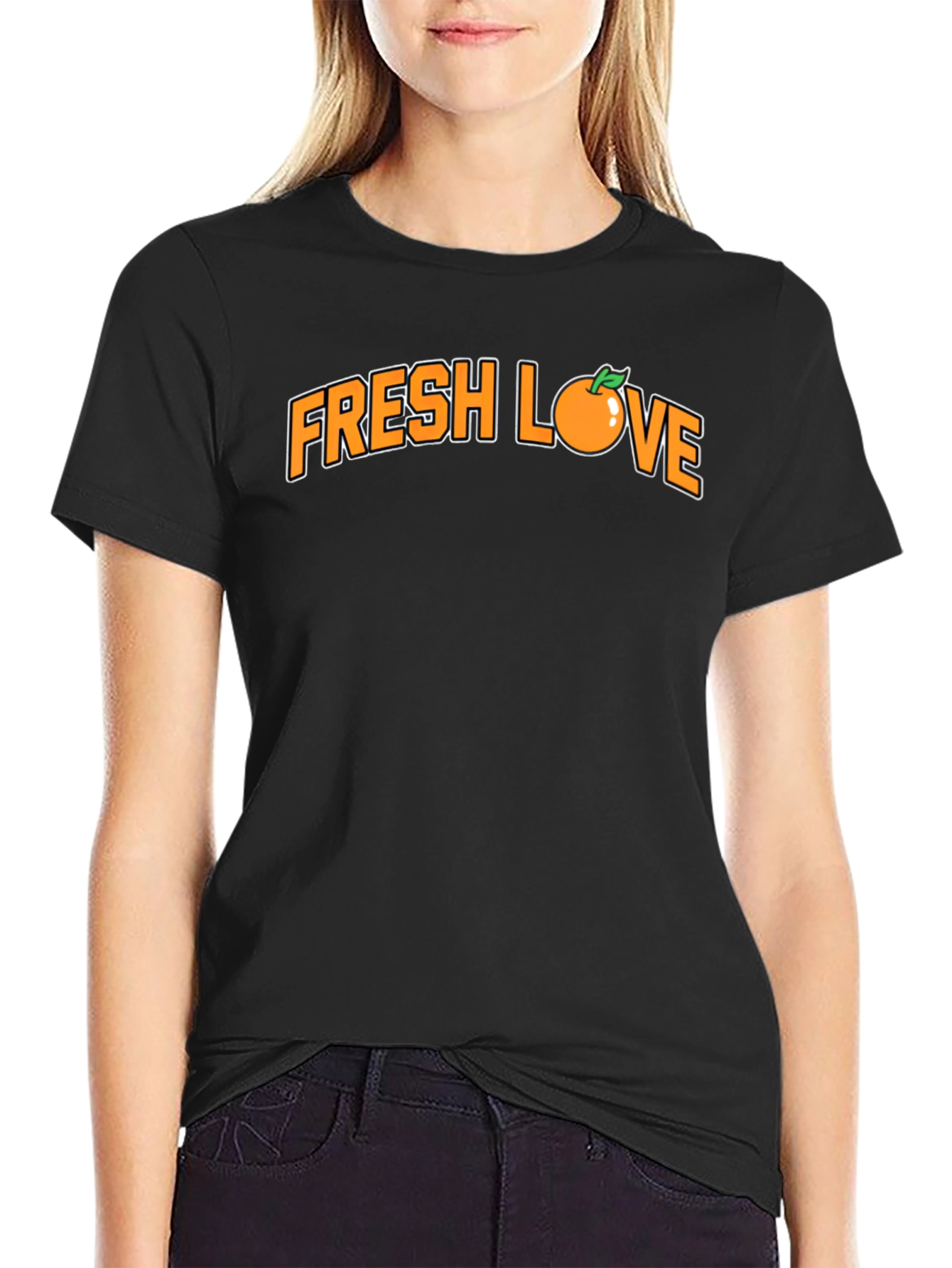 Black Fresh Love Graphic Tee - Black T-Shirt view 2