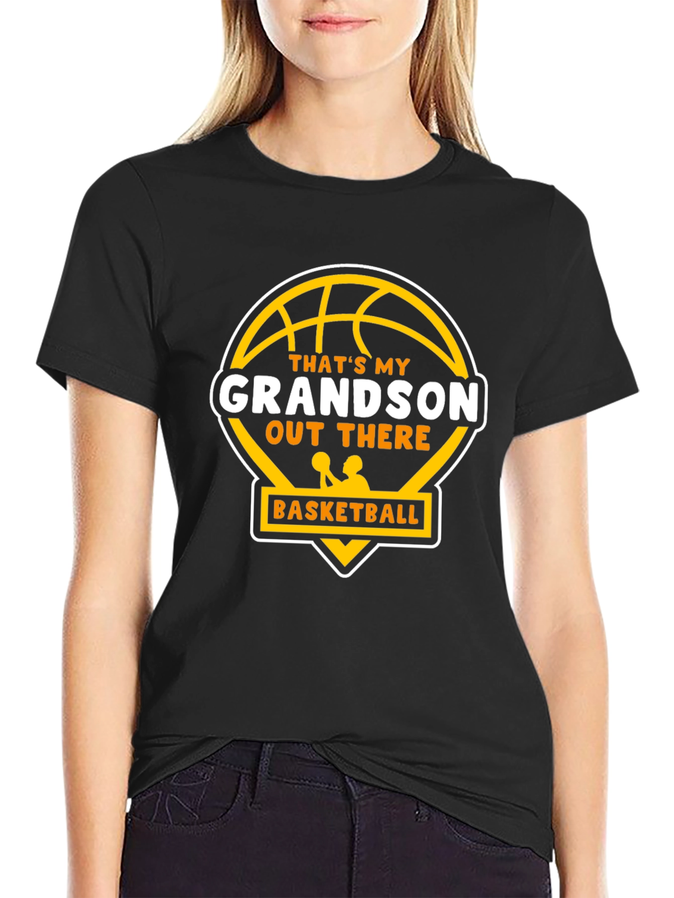 Black That's My Grandson Basketball T-Shirt view 2