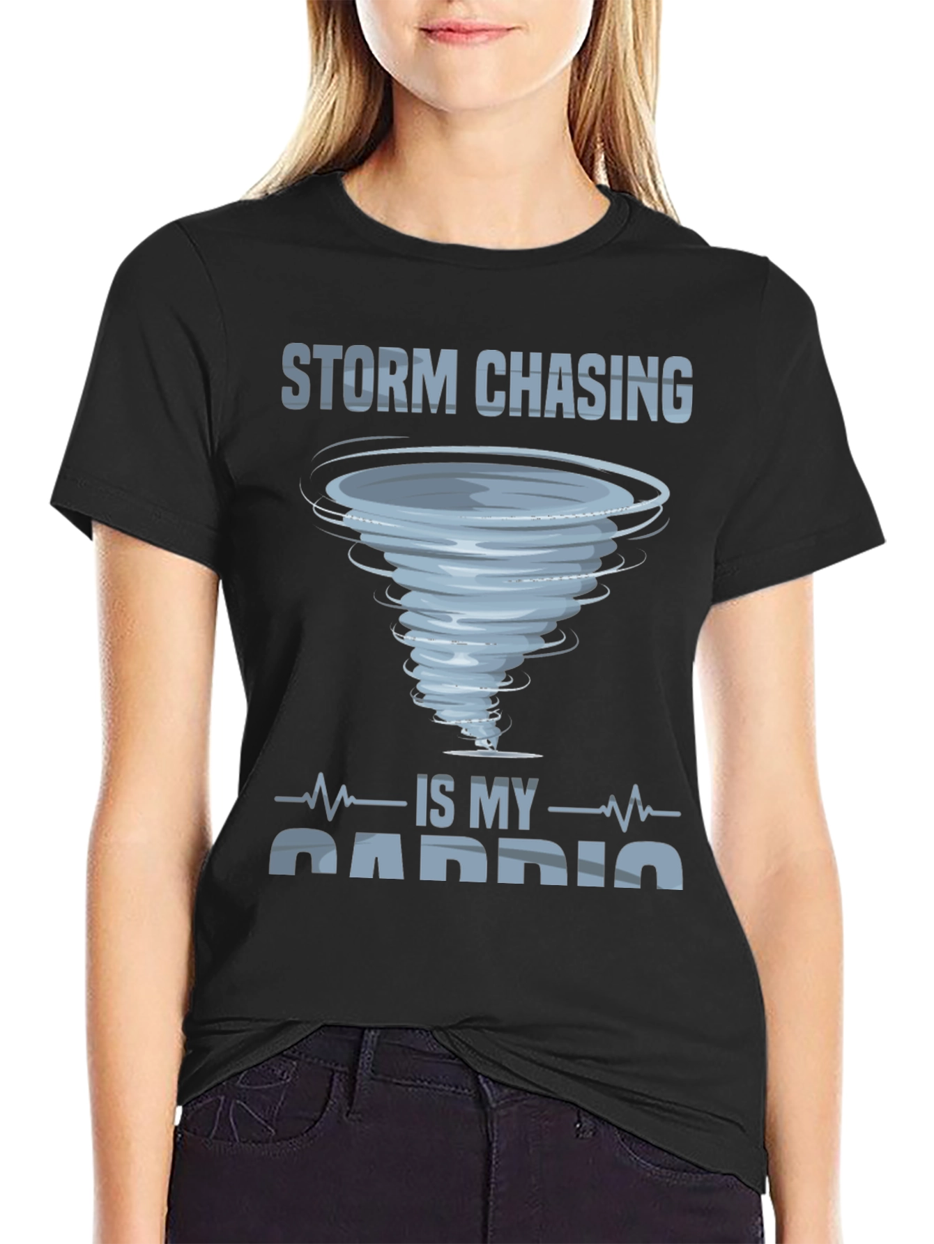 Black Storm Chasing Cardio Graphic T-Shirt view 2