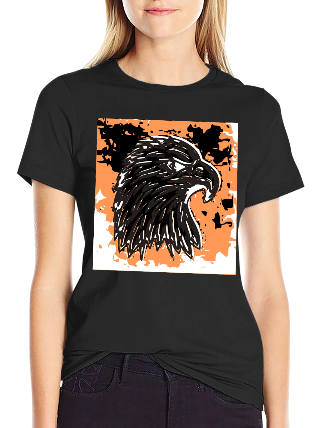 Black Eagle Graphic T-Shirt - Bold Black Design view 2
