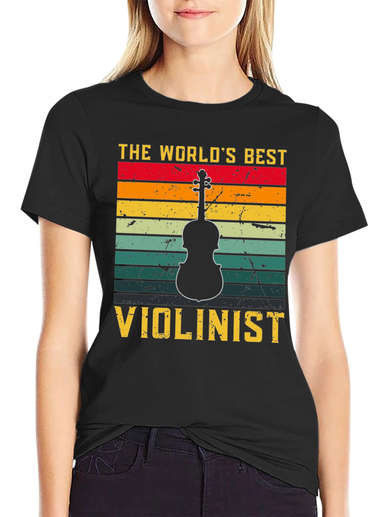 Black World's Best Violinist Graphic Tee view 2