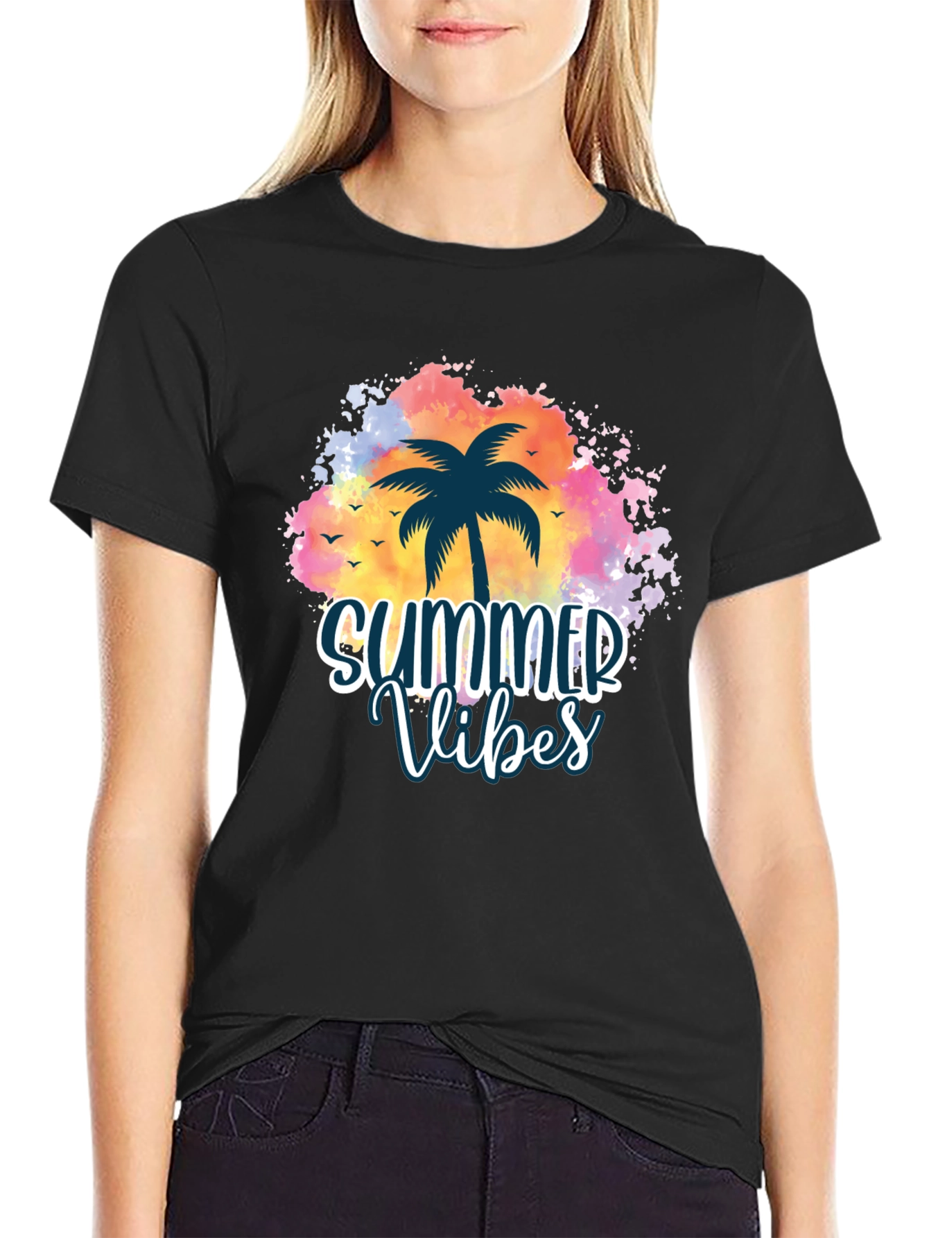 Summer Vibes Palm Tree Graphic Tee - 2