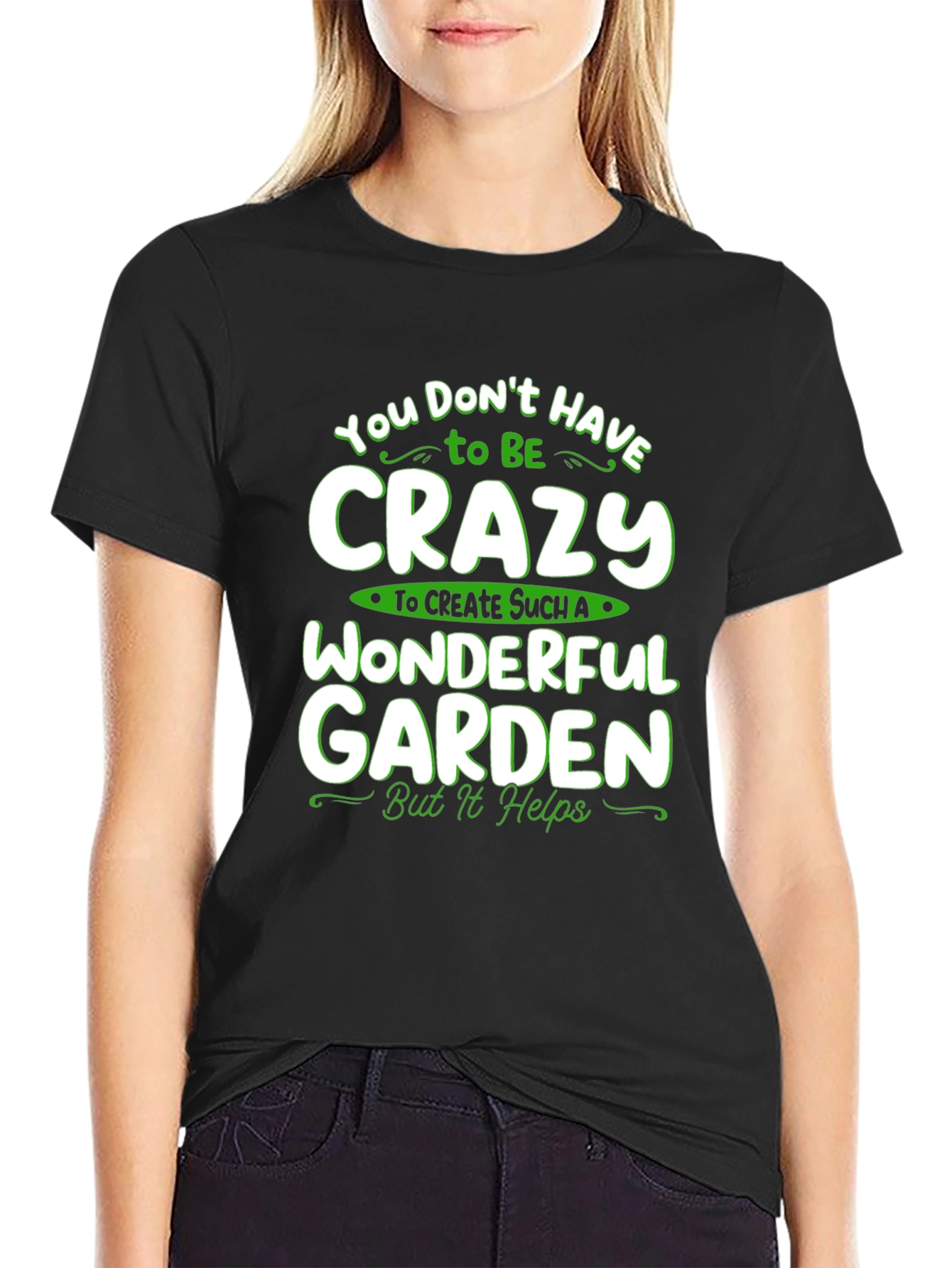 Black Crazy Wonderful Garden T-Shirt - Black view 2