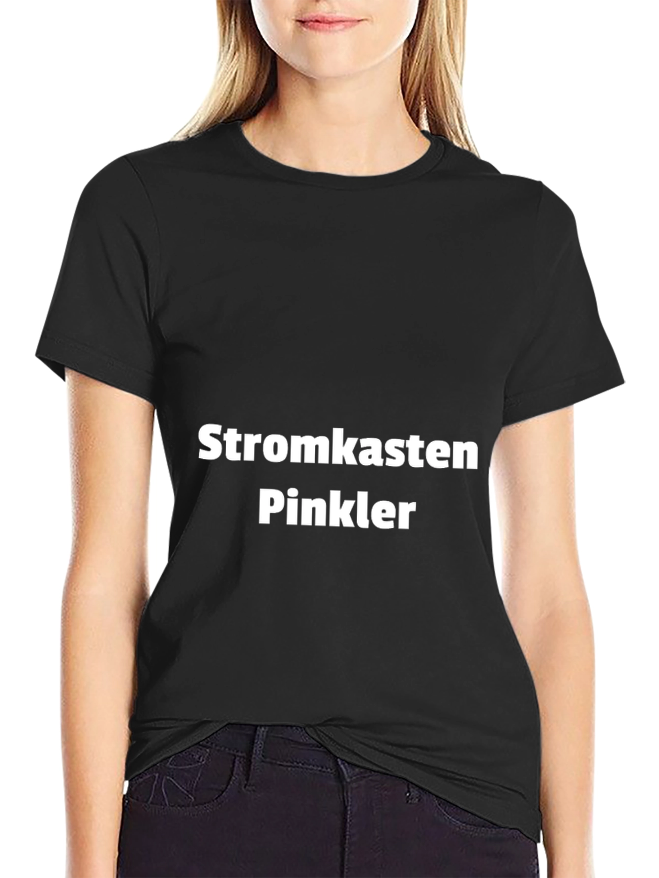 Black Stromkasten Pinkler T-Shirt - Black Crew Neck Tee view 2