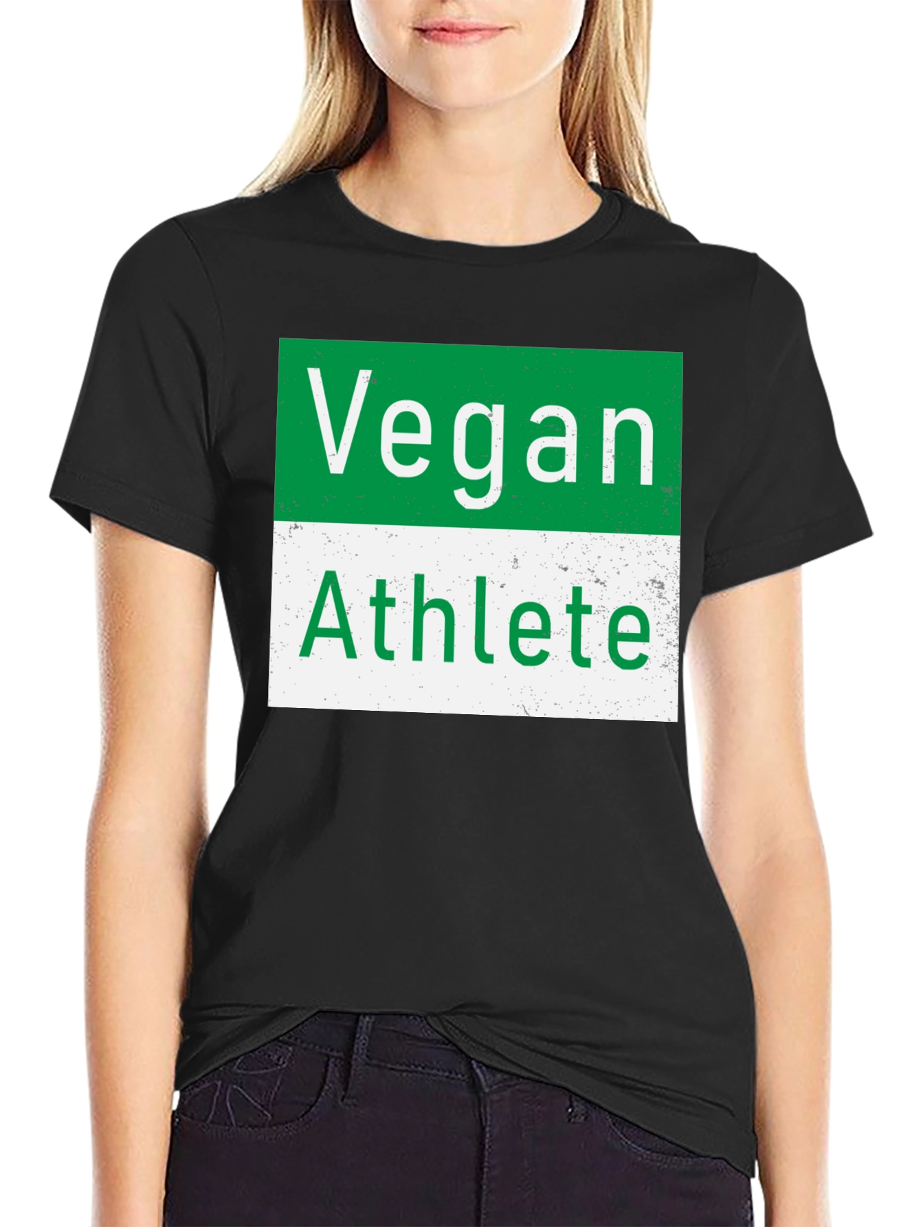 Black Vegan Athlete T-Shirt - Unisex Black Tee view 2