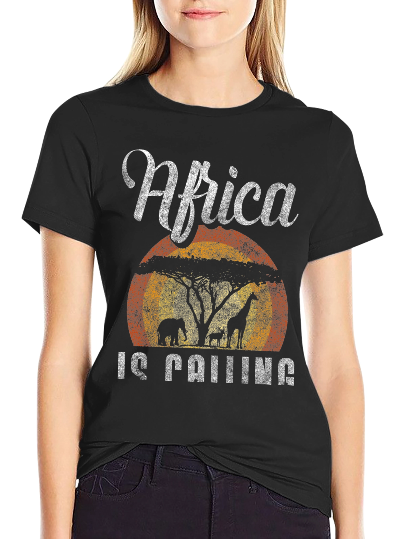 Black Africa Is Calling T-Shirt Safari Design view 2