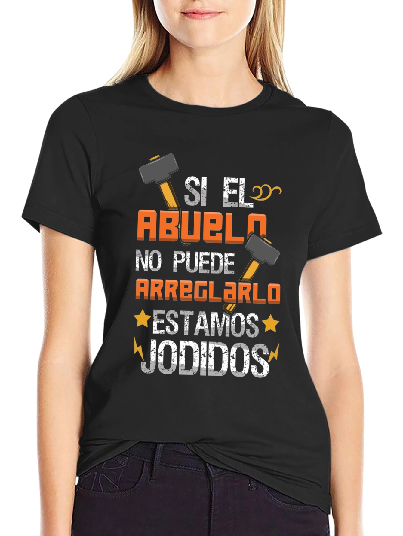 Black Si El Abuelo T-Shirt: Funny Grandpa Fix-It Tee view 2