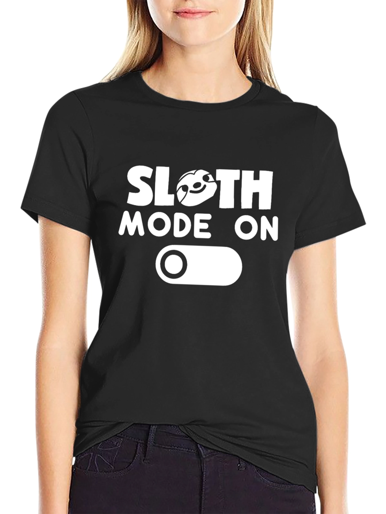 Black Sloth Mode On Graphic Tee view 2