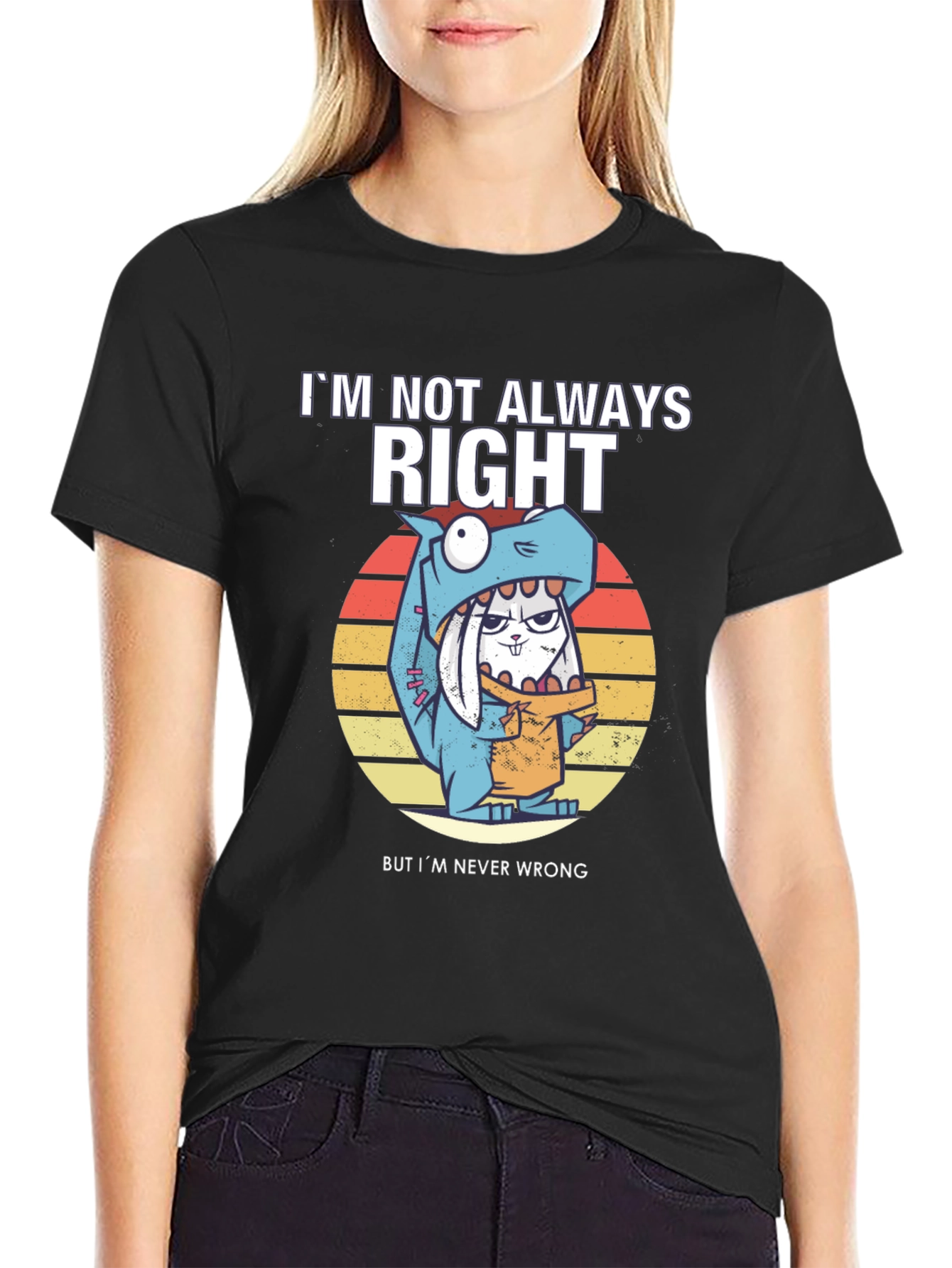 Black I'm Not Always Right T-Shirt view 2