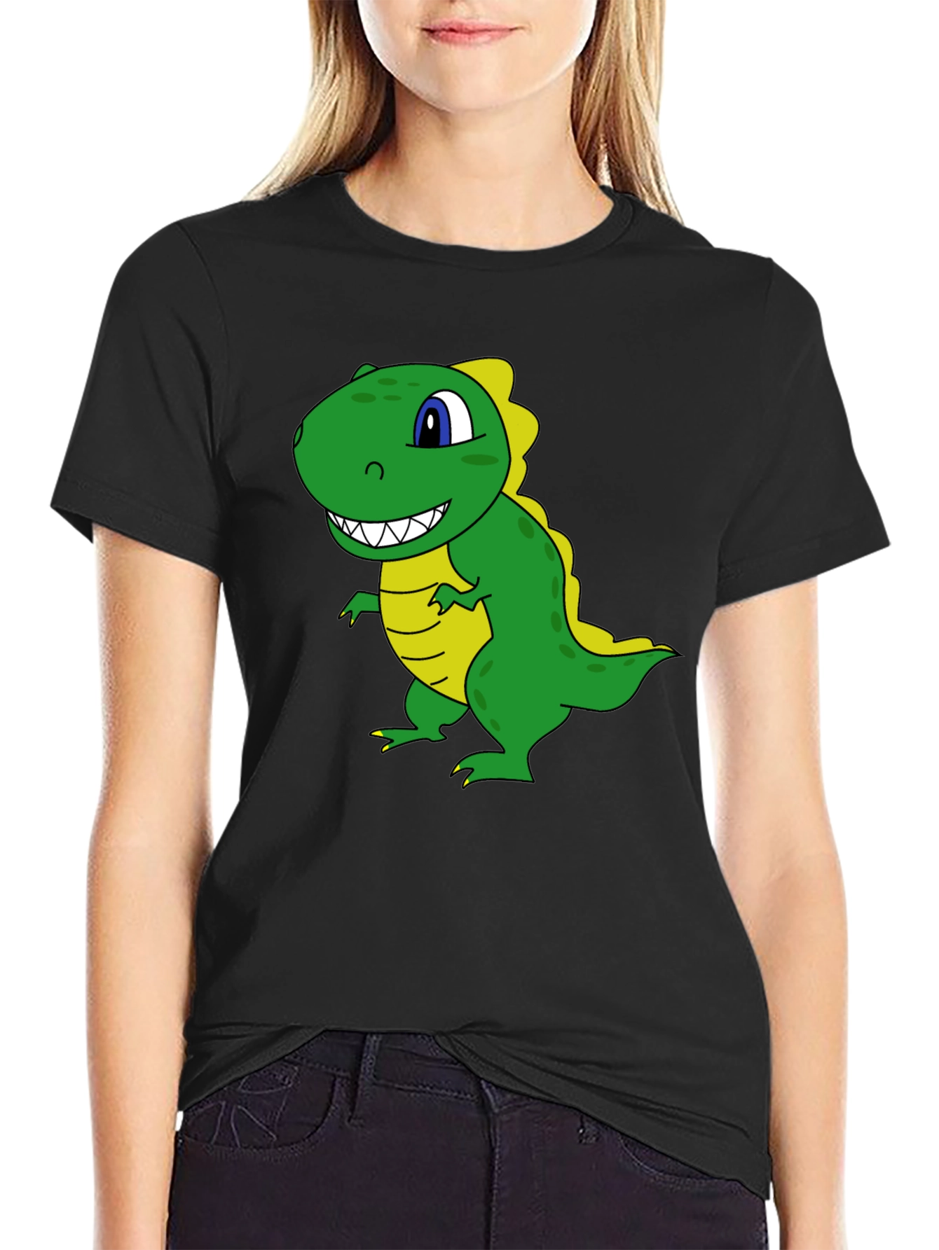 Black Dinosaur Graphic Tee - Black T-Shirt view 2