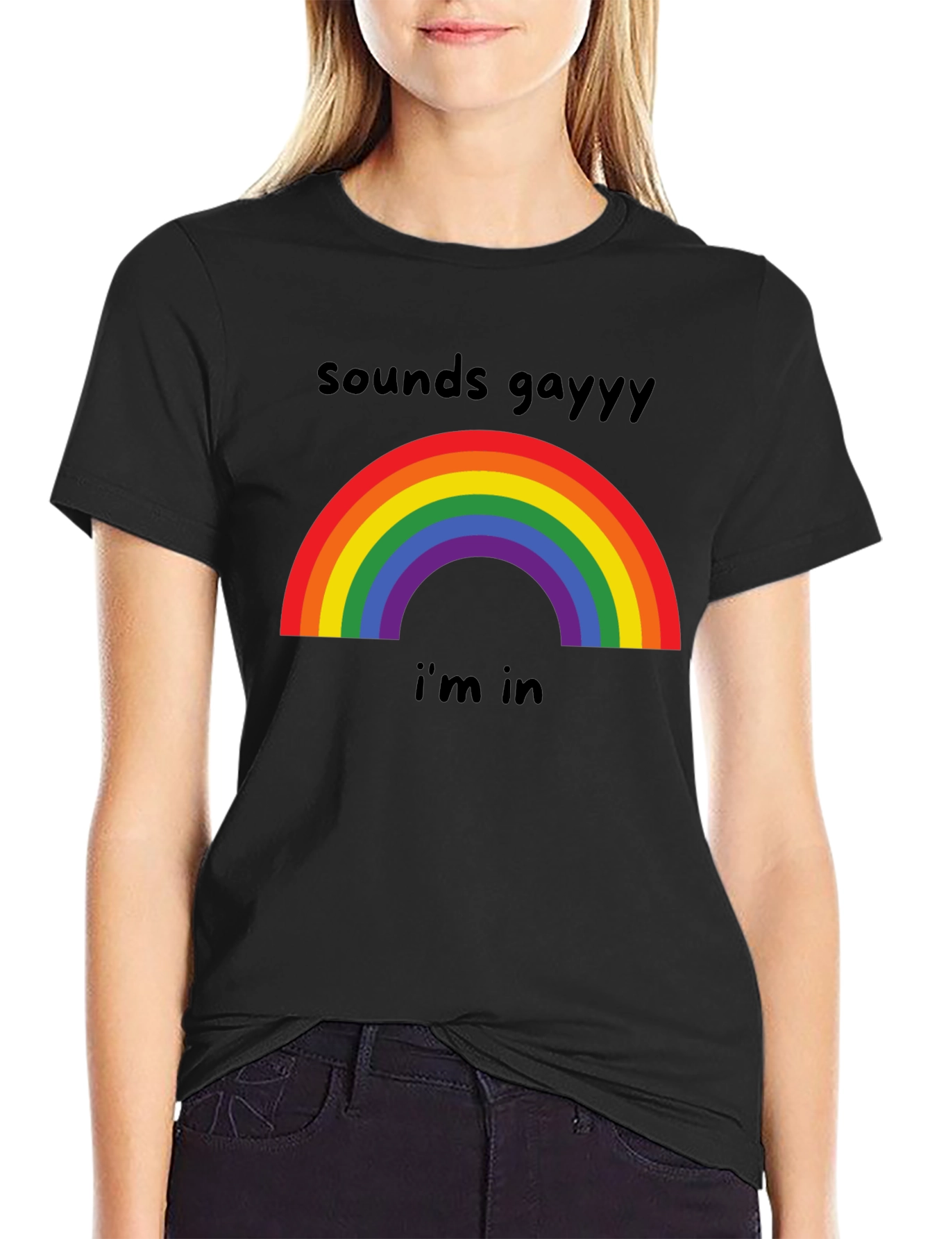 Black Sounds Gayy I'm In Black Graphic Tee view 2