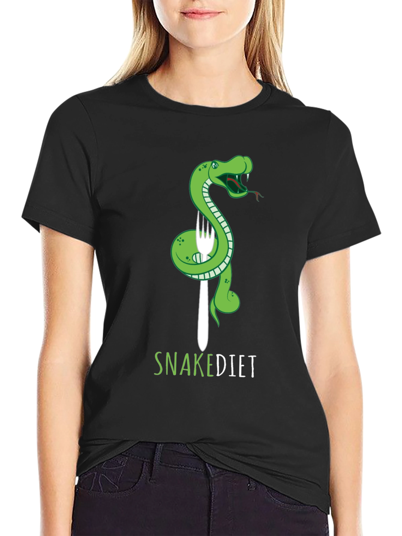 Black Snake Diet T-Shirt - Funny Graphic Tee view 2