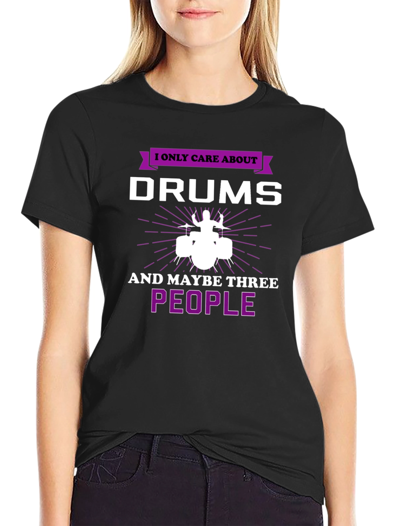 Black Drums & Three People Graphic Tee view 2