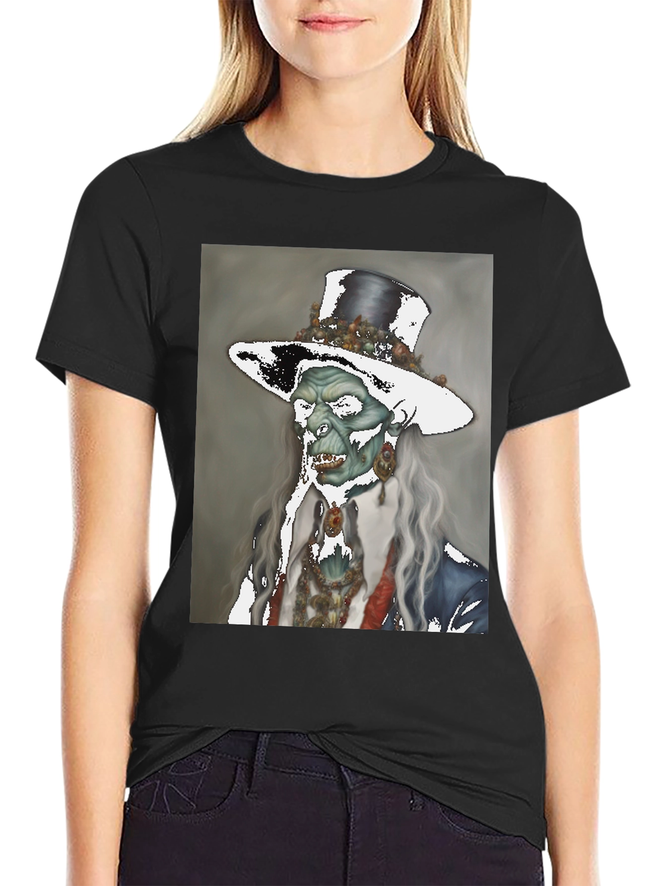 Black Zombie Gentleman T-Shirt - Undead Elegance view 2