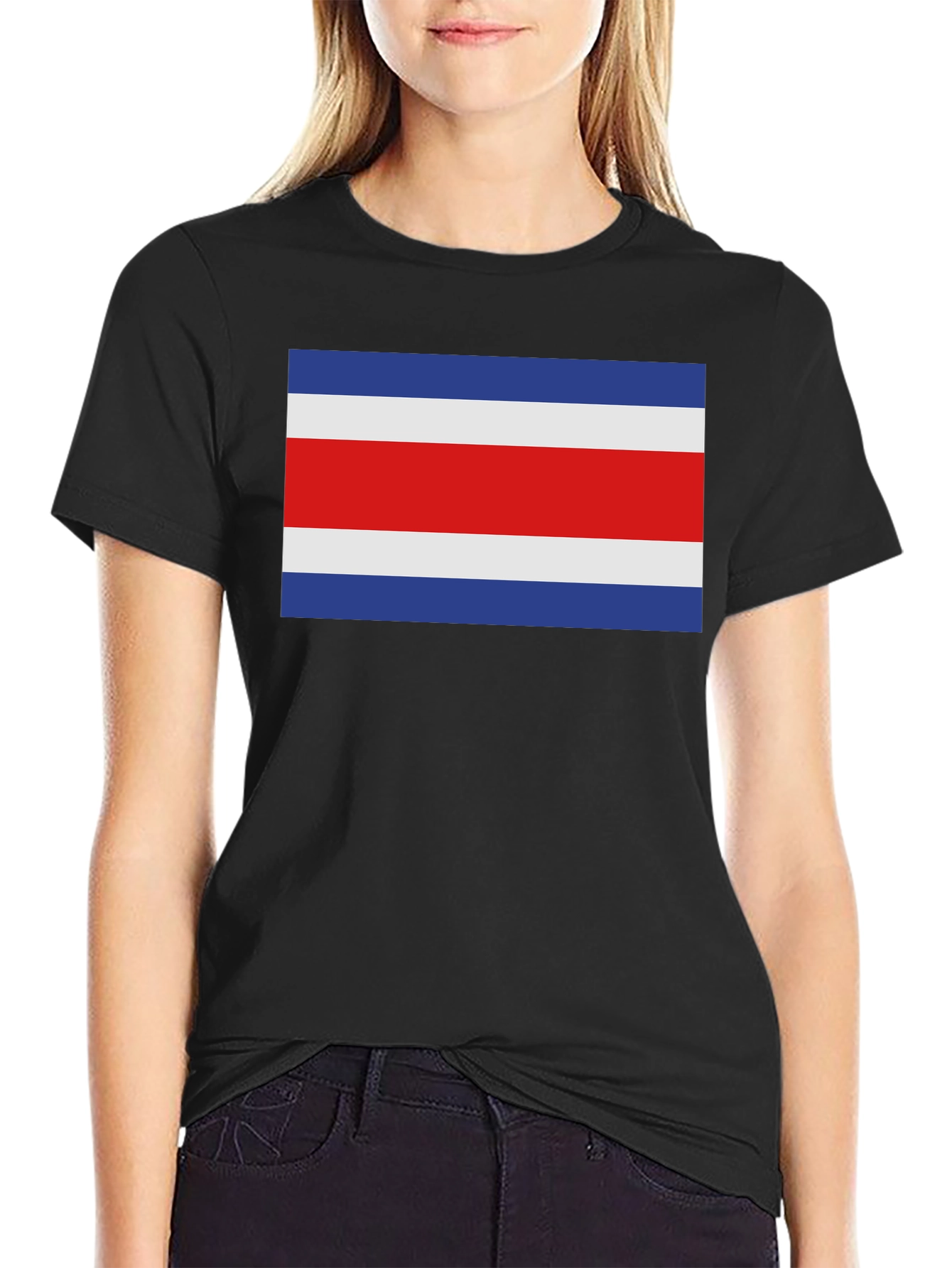 Black Costa Rica Flag T-Shirt - Show Your Pride! view 2