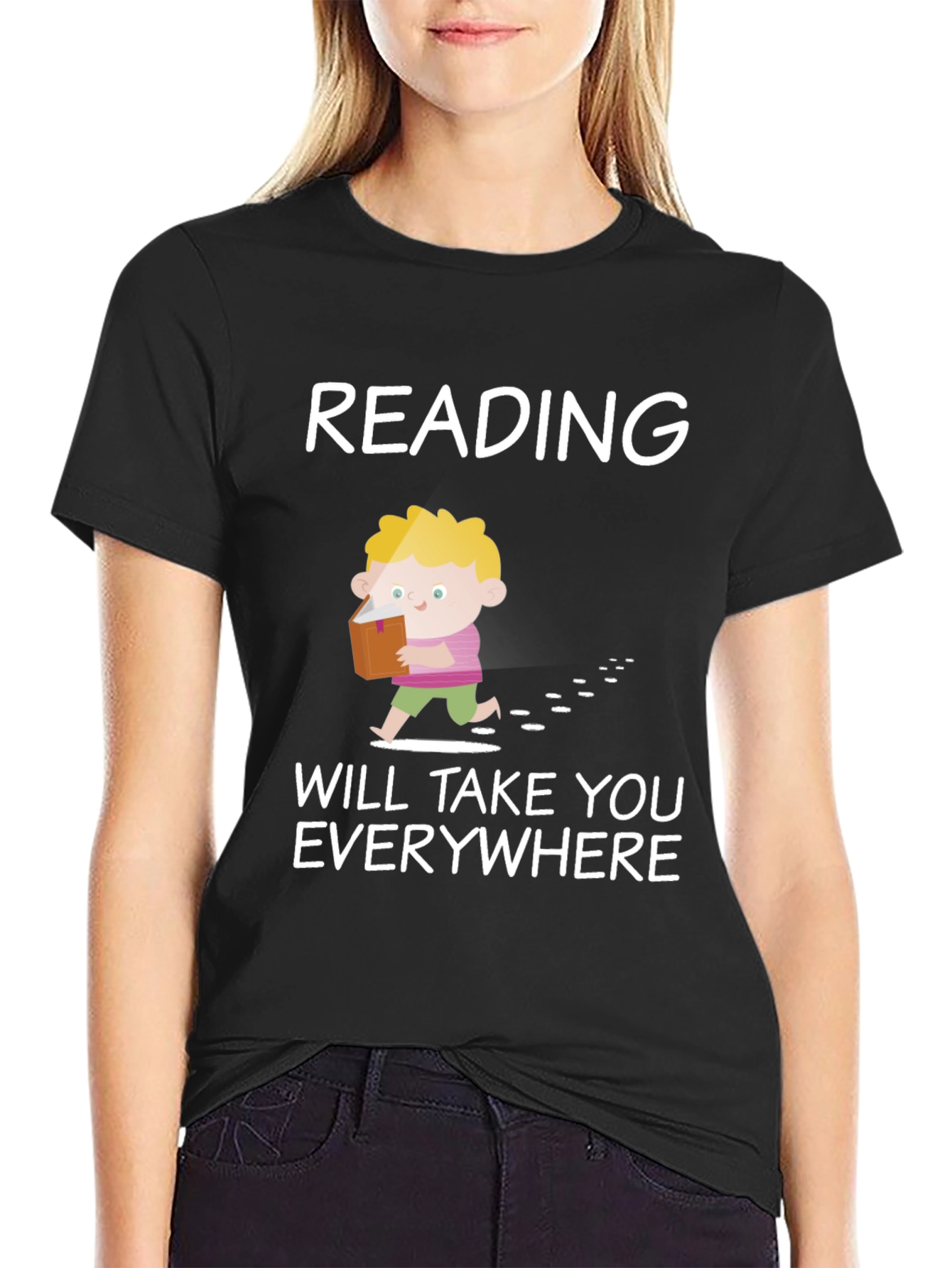 Black Reading Will Take You Everywhere T-Shirt view 2