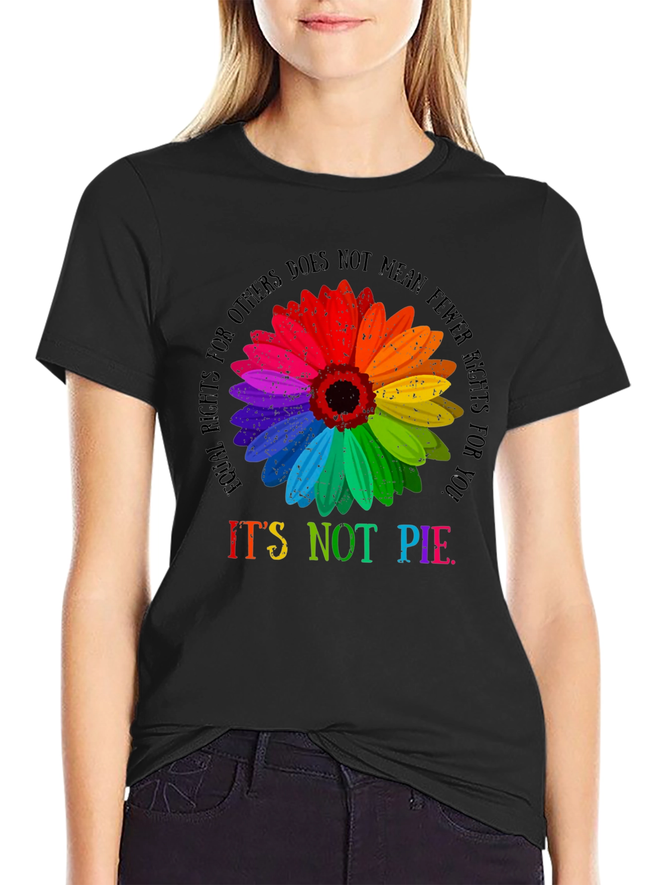 Black LGBTQ+ Rights Equality Sunflower Graphic Tee view 2