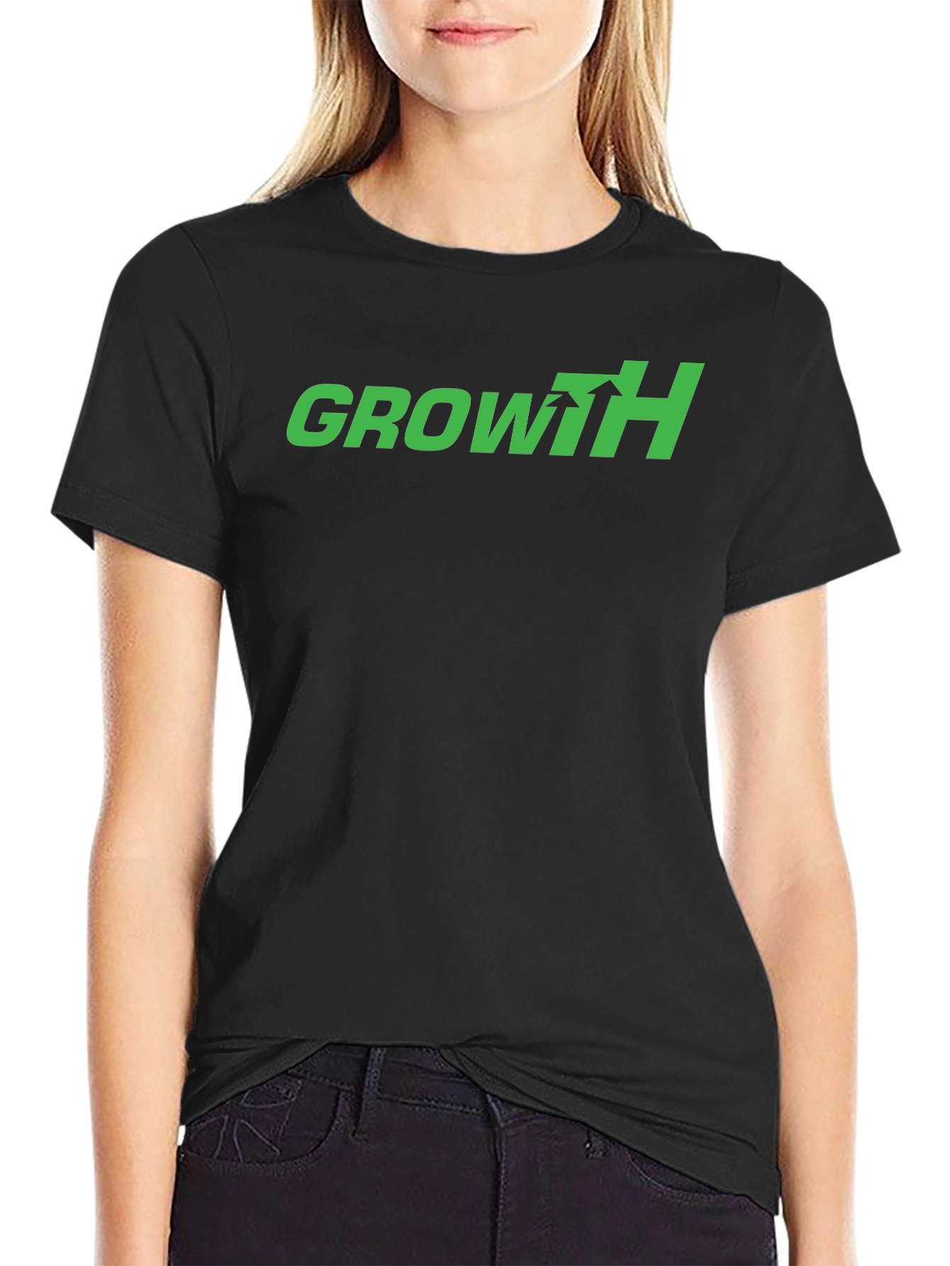 Black Growth Arrow Graphic Tee - Black view 2