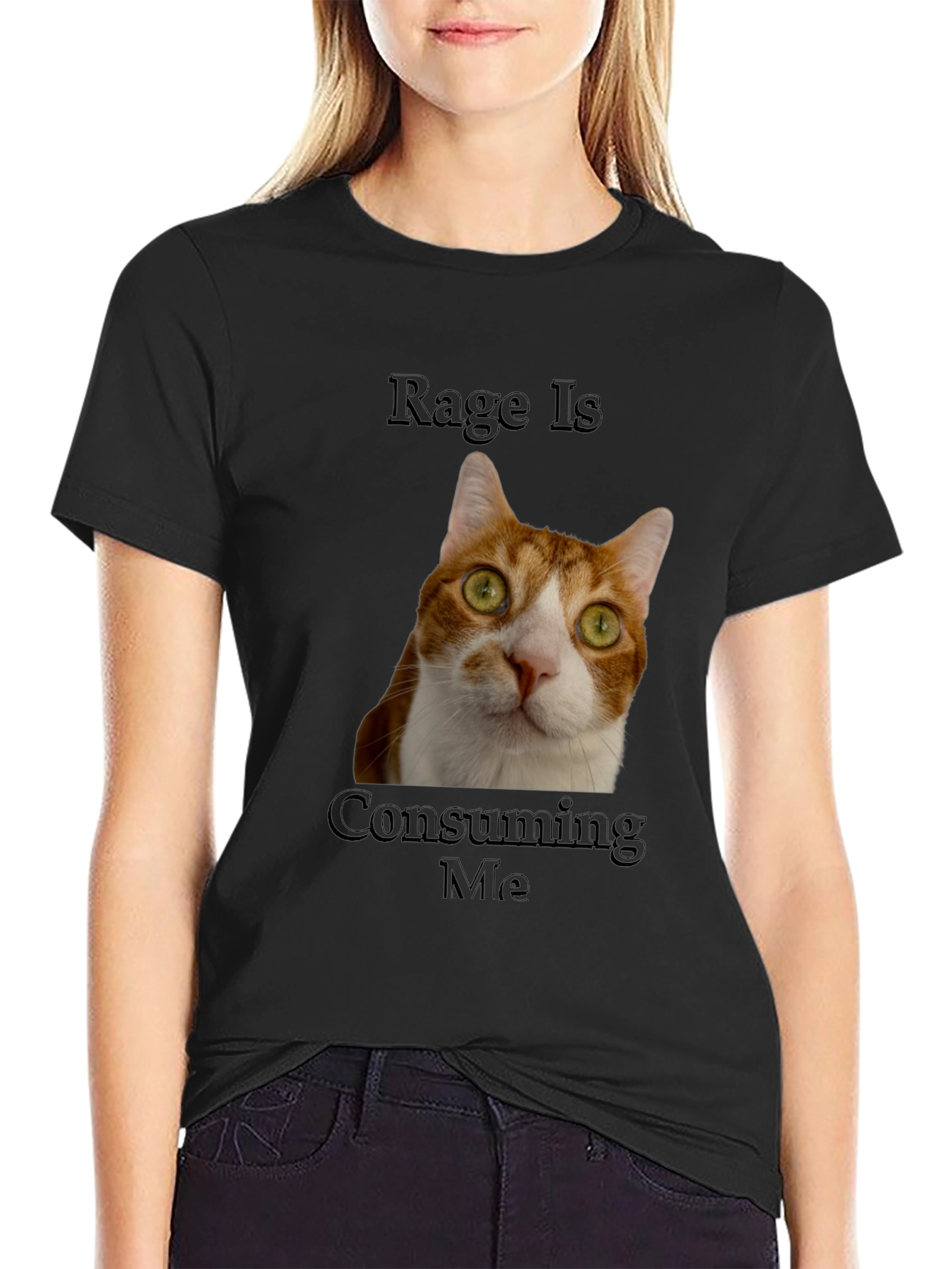 Black Rage Is Consuming Me Cat T-Shirt - Funny Graphic Tee view 2