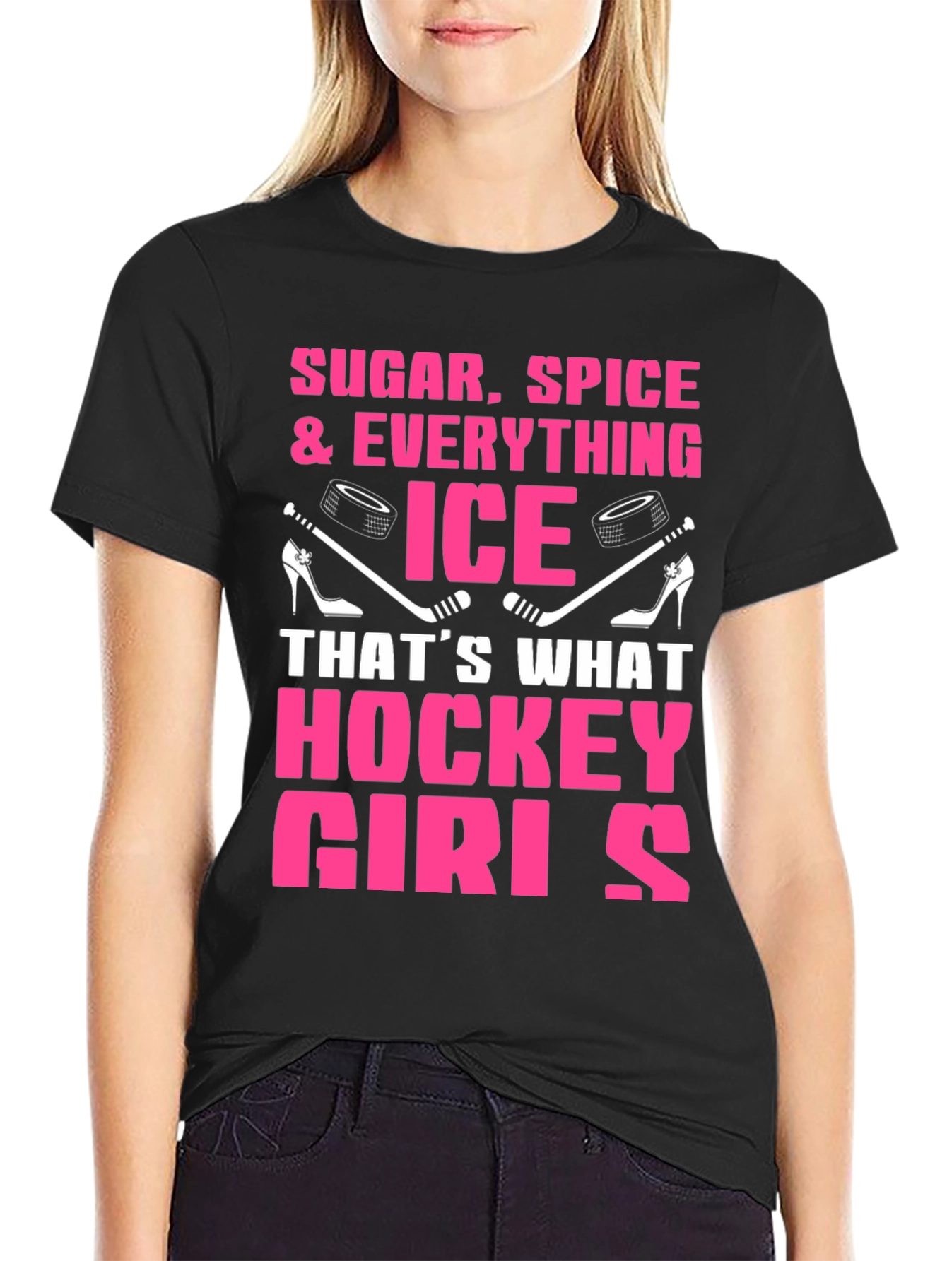 Black Sugar Spice Hockey Girls T-Shirt view 2
