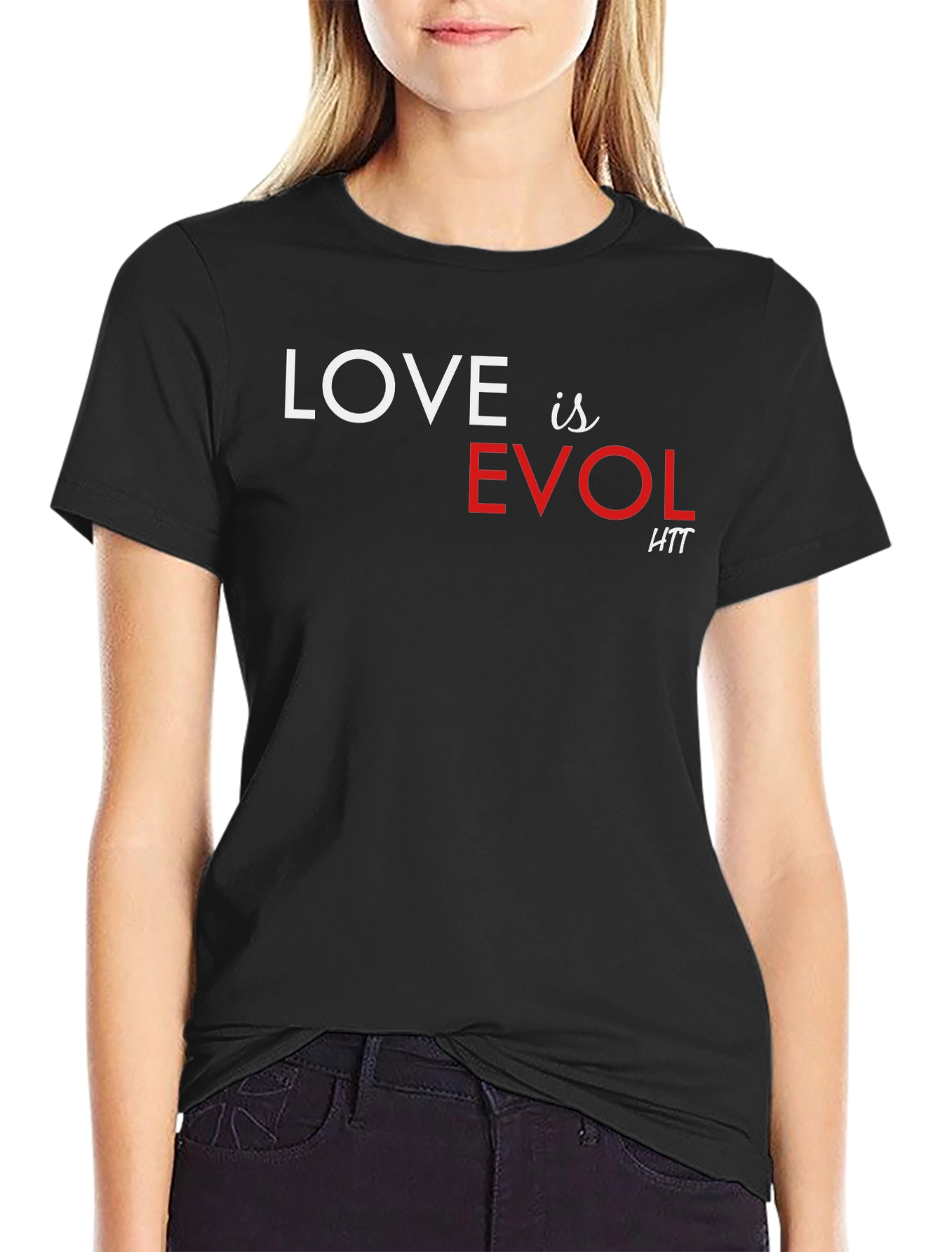 Black Love is EVOL Tee - Black Graphic T-Shirt view 2