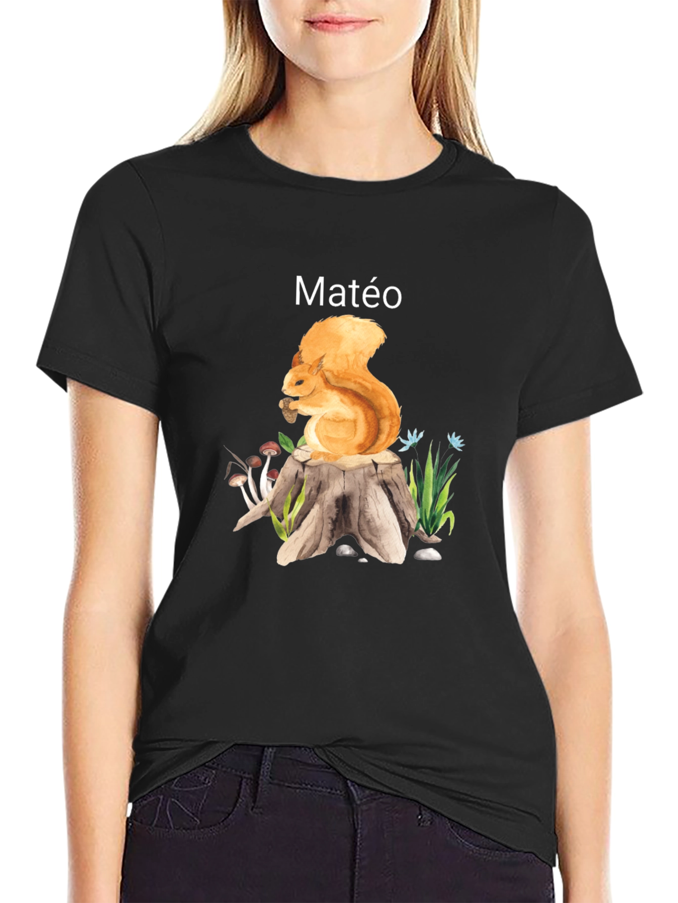 Squirrel on Stump Personalized T-Shirt - 2