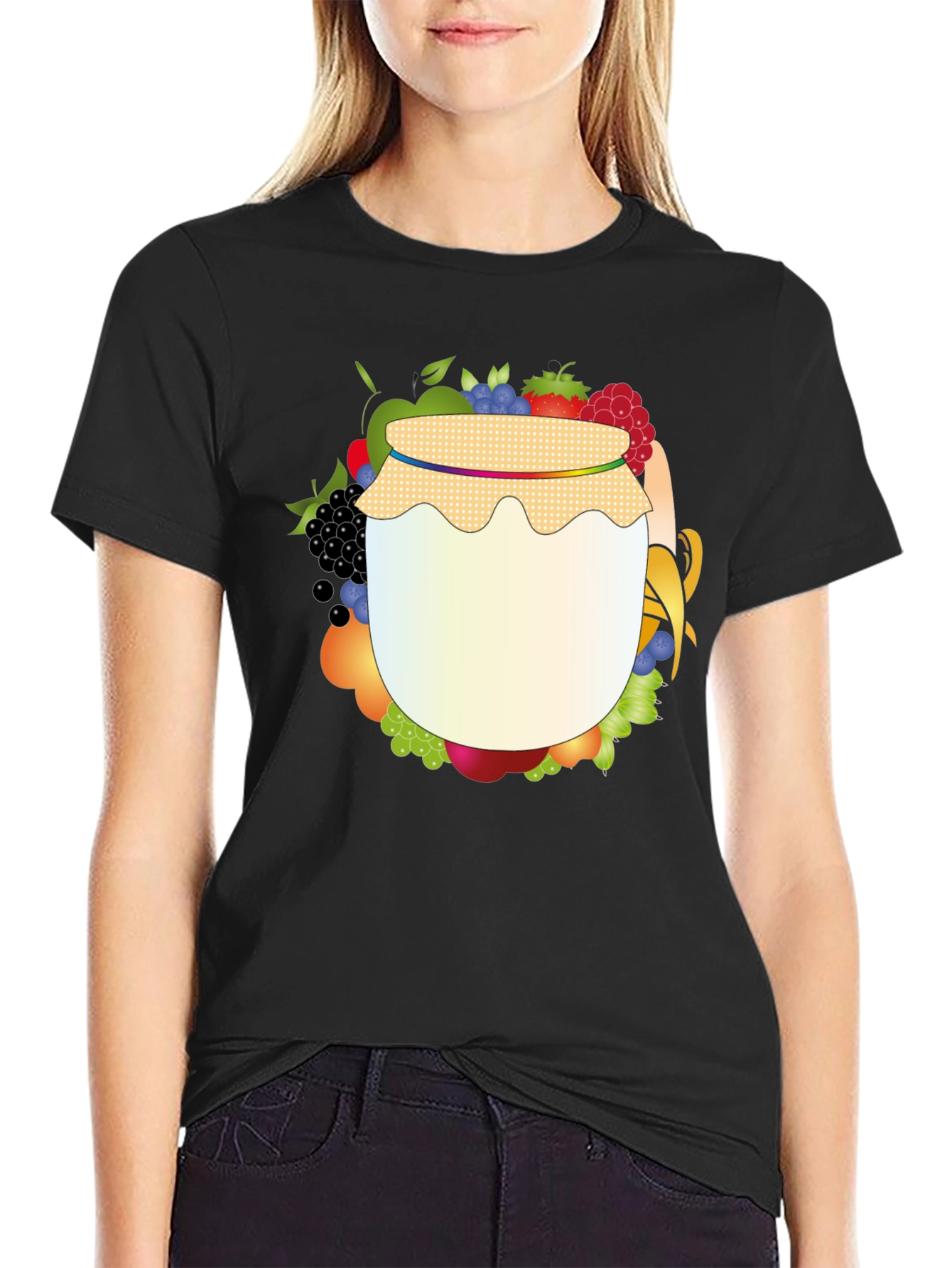 Black Fruity Jam Jar Graphic Tee view 2