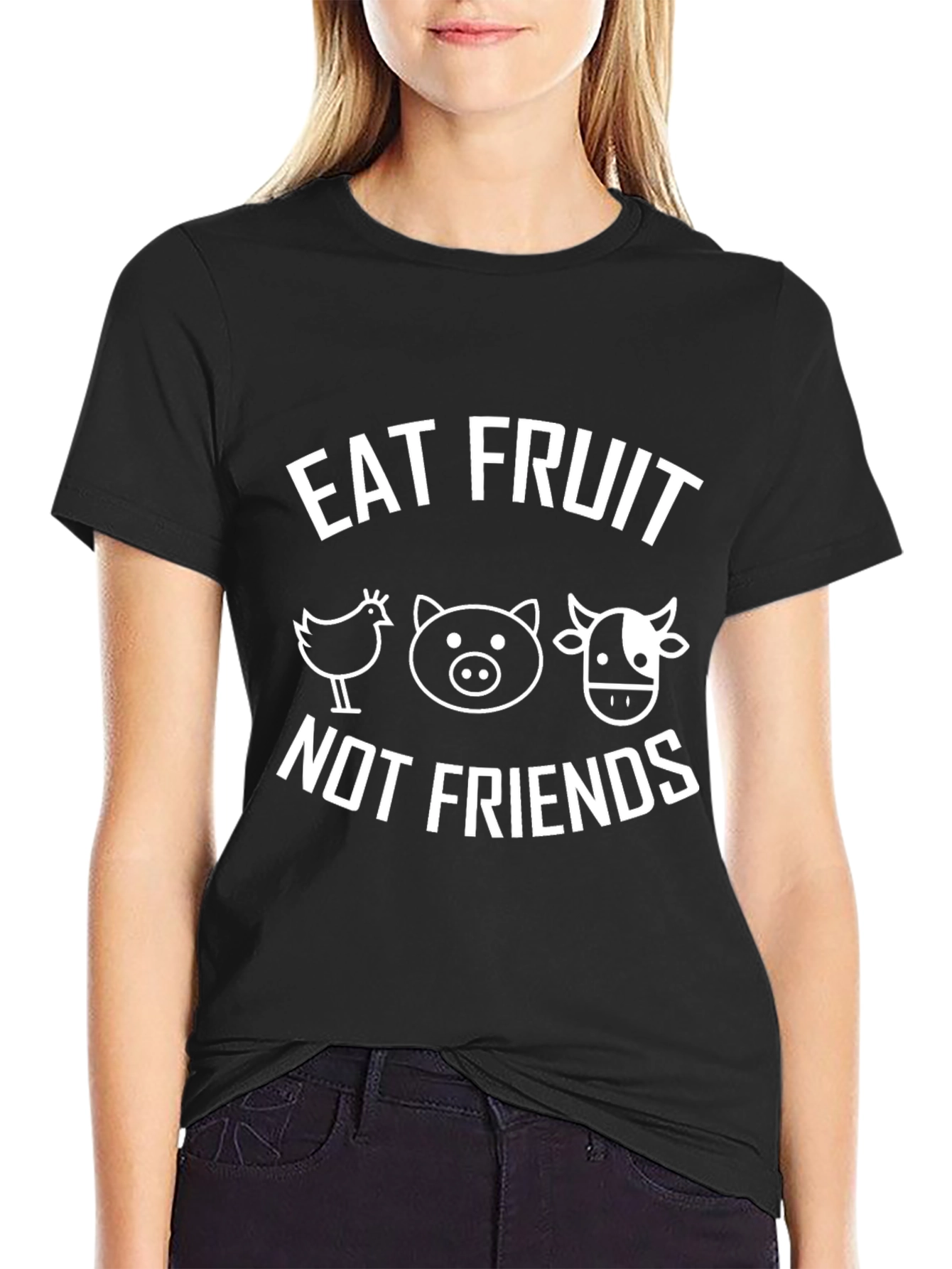 Eat Fruit Not Friends Vegan Graphic Tee - 2